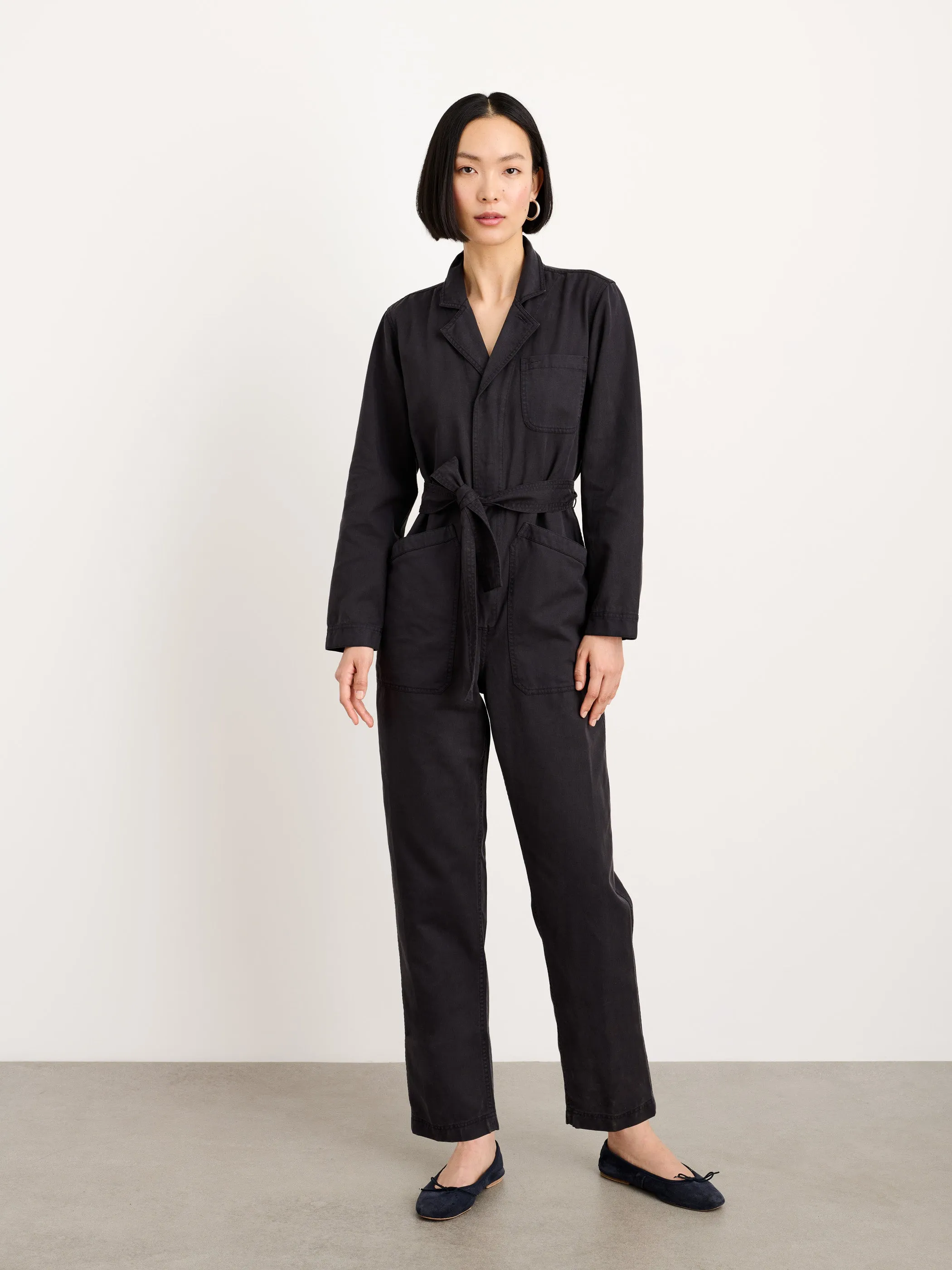 Standard Zip Jumpsuit in Drapey Cotton Twill sold by Alex Mill product image thumbnail 2
