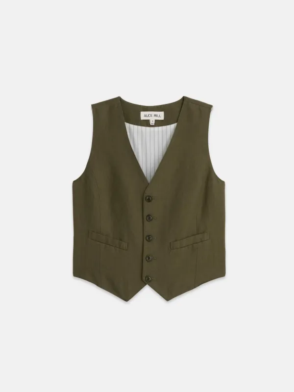 Madeline Vest In Twill sold by Alex Mill