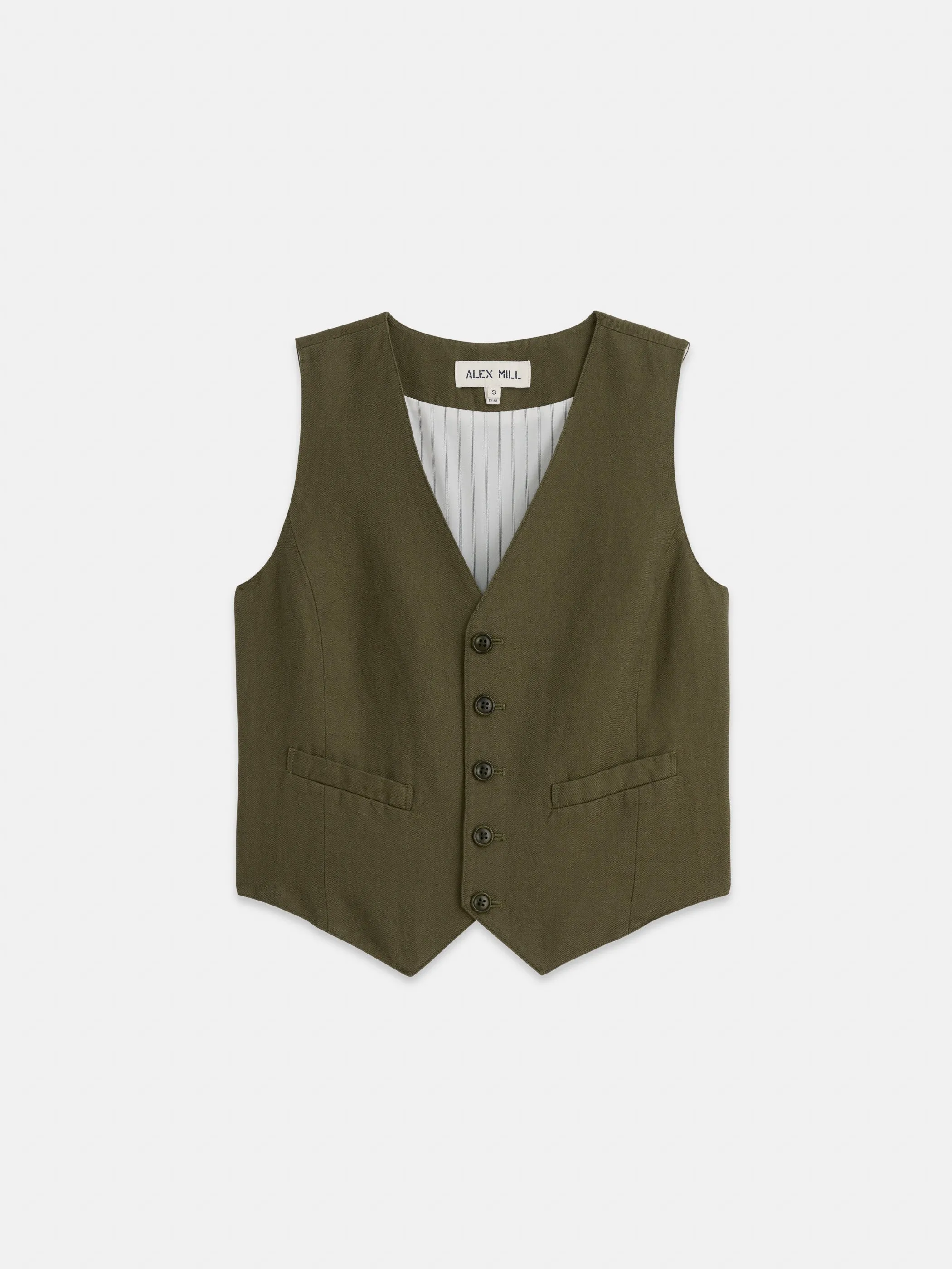 Madeline Vest In Twill sold by Alex Mill