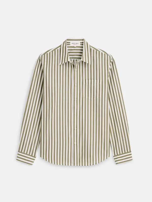 Mill Shirt in Wide Striped Cotton Poplin sold by Alex Mill