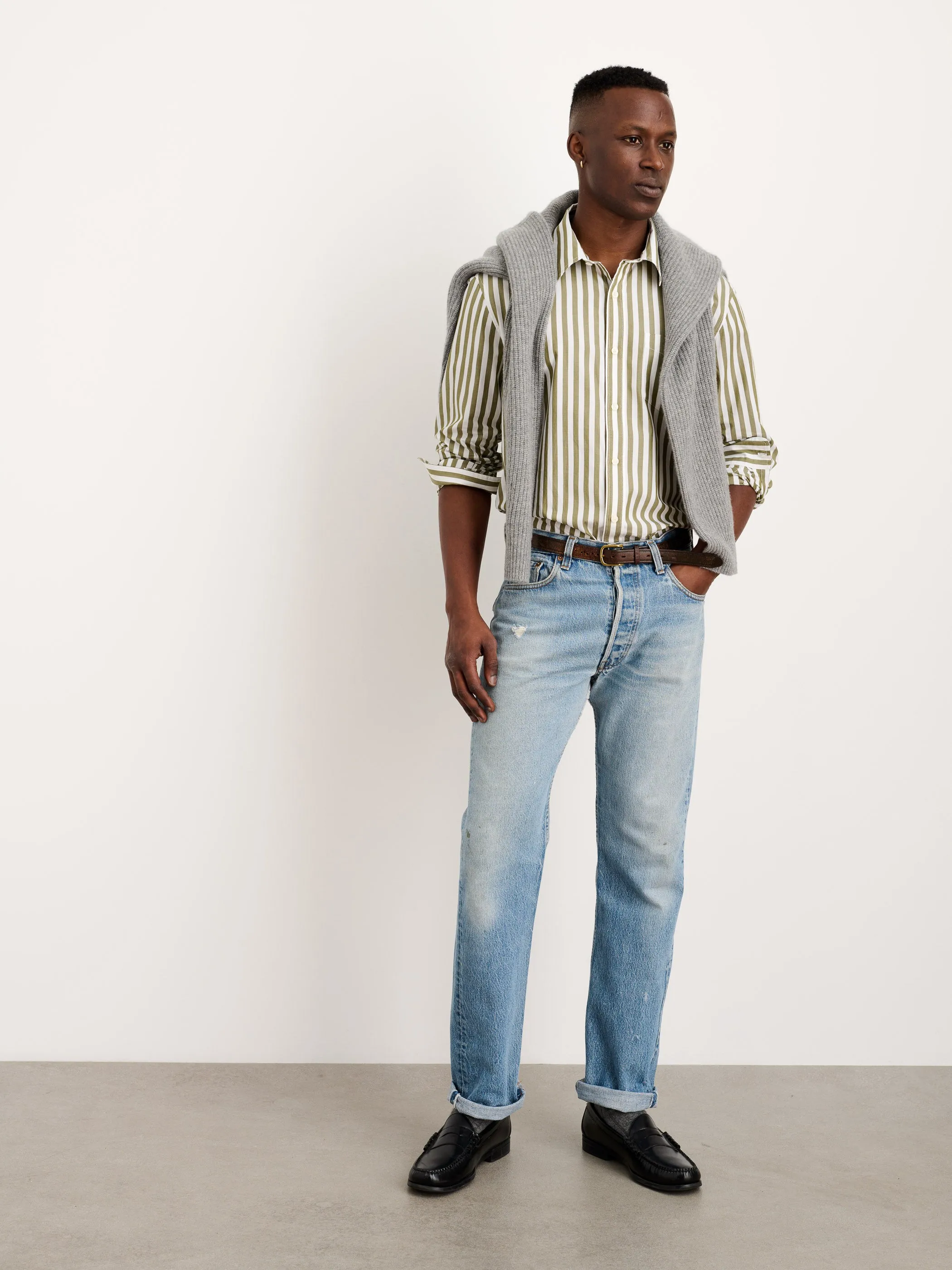 Mill Shirt in Wide Striped Cotton Poplin sold by Alex Mill product image thumbnail 2
