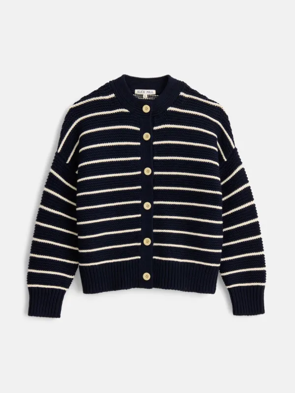 Nico Striped Cardigan in Cotton sold by Alex Mill