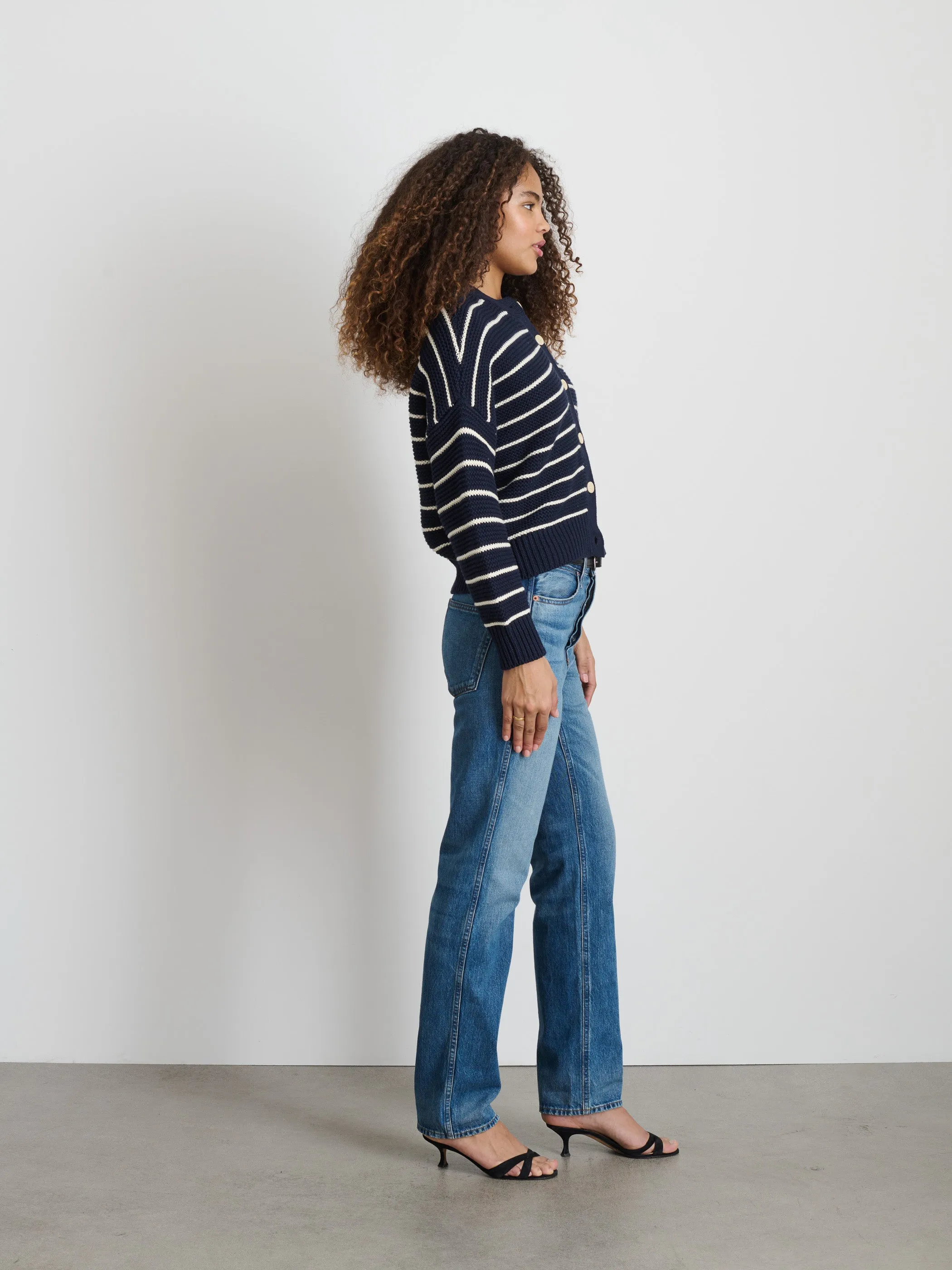 Nico Striped Cardigan in Cotton sold by Alex Mill product image thumbnail 5
