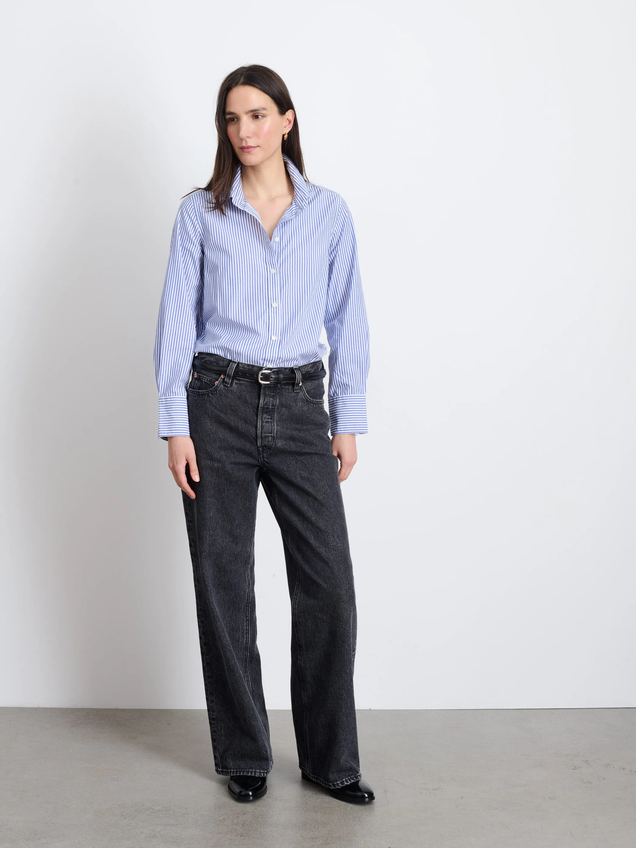 Val Shirt in Striped Poplin sold by Alex Mill product image thumbnail 2