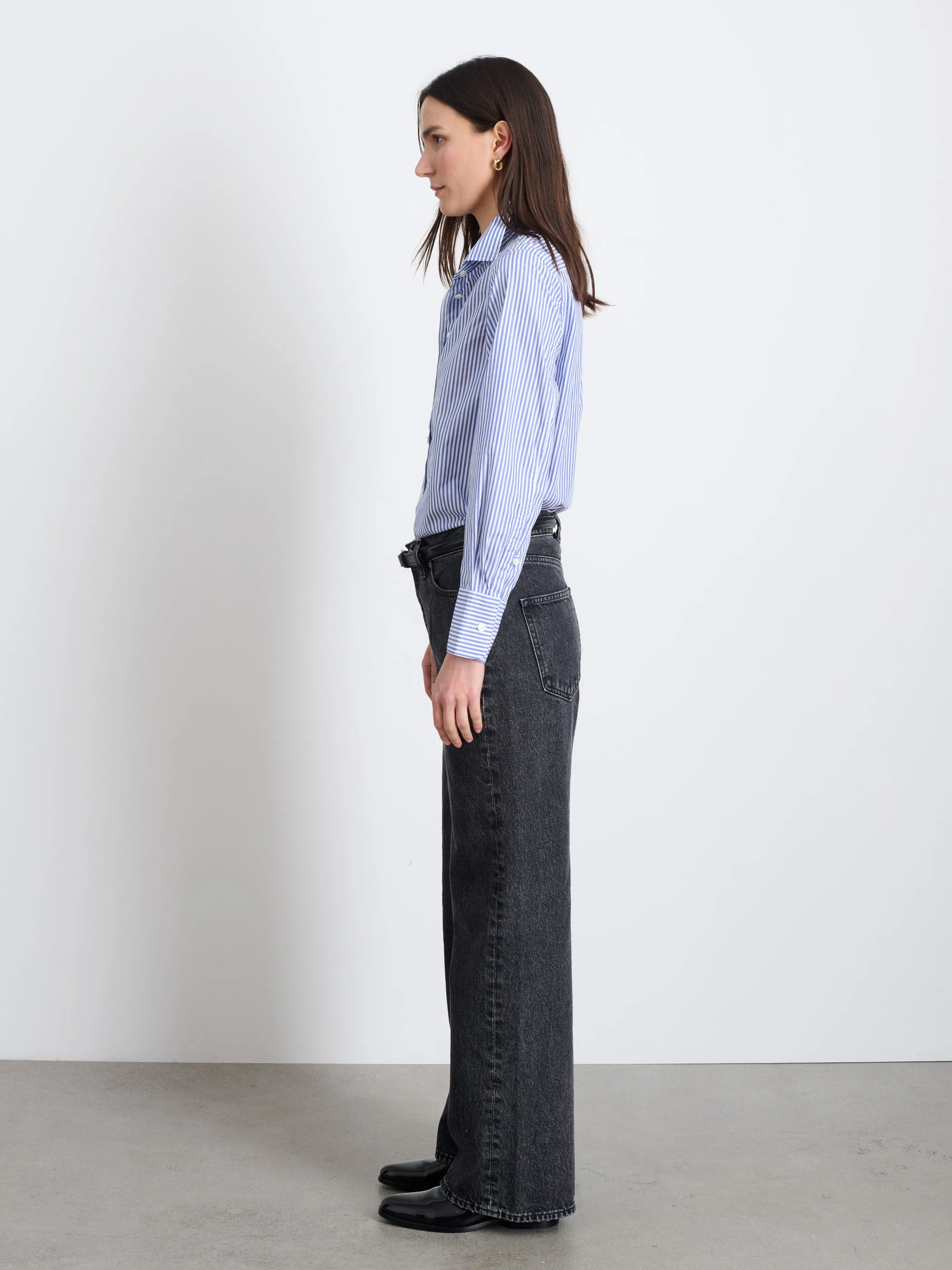 Val Shirt in Striped Poplin sold by Alex Mill product image thumbnail 3