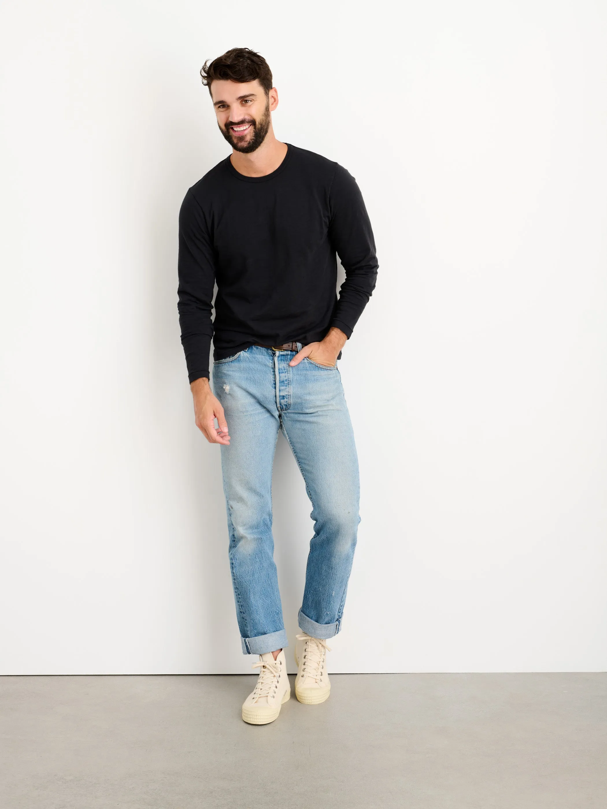 Standard Long Sleeve T-Shirt in Slub Cotton sold by Alex Mill product image thumbnail 2