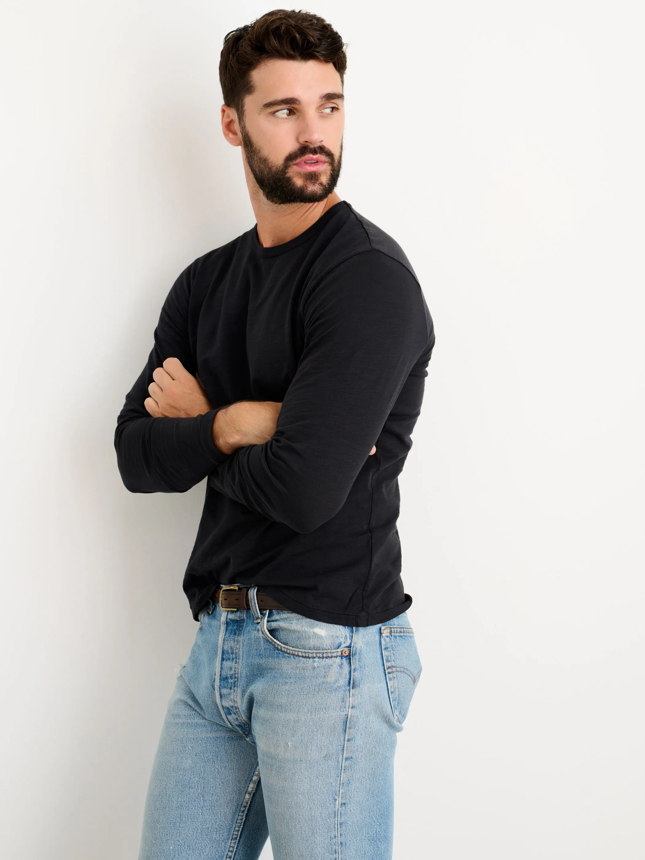 Standard Long Sleeve T-Shirt in Slub Cotton sold by Alex Mill product image thumbnail 3
