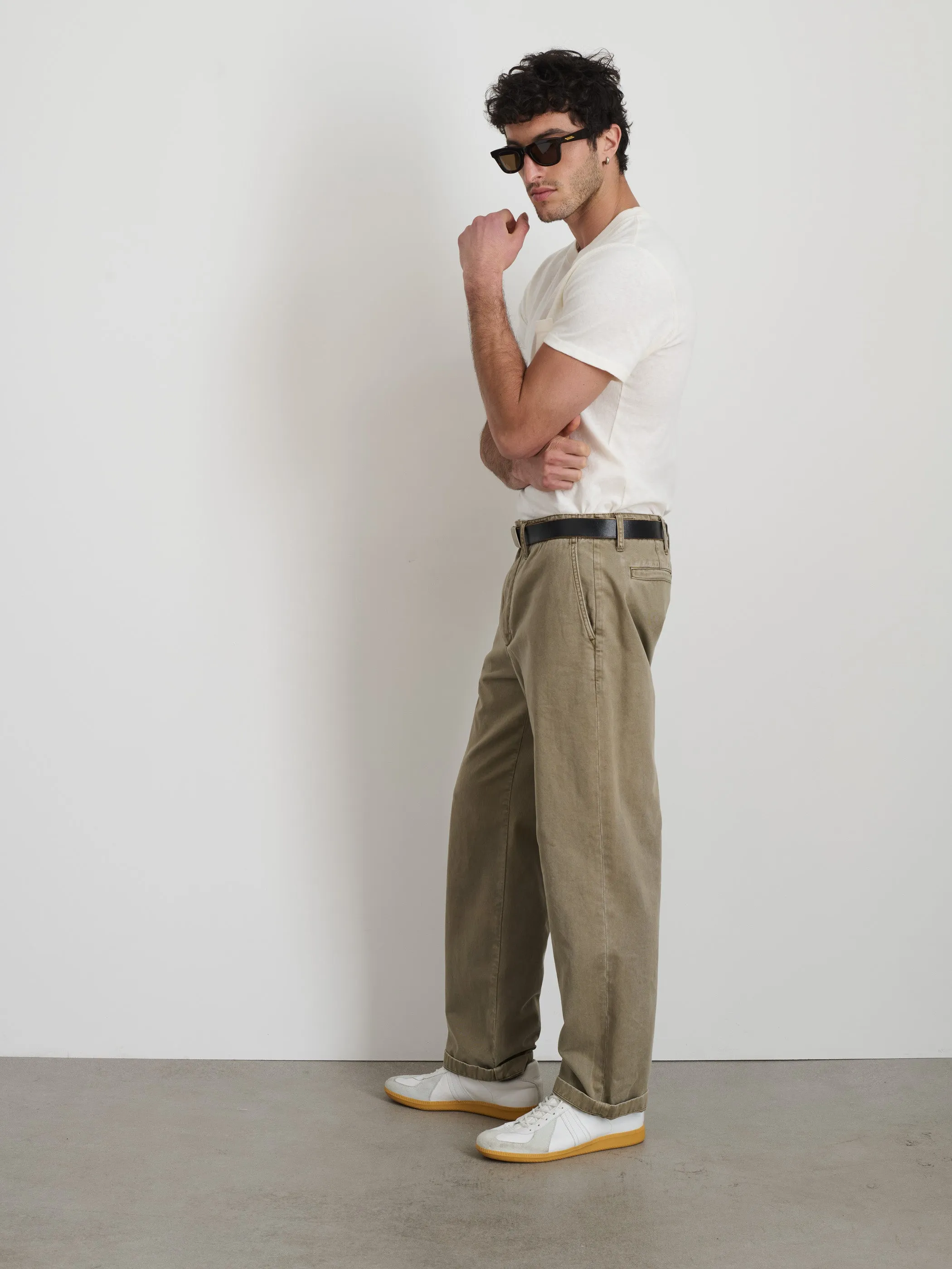 Long Inseam Straight Leg Pant in Vintage Washed Chino sold by Alex Mill product image thumbnail 5