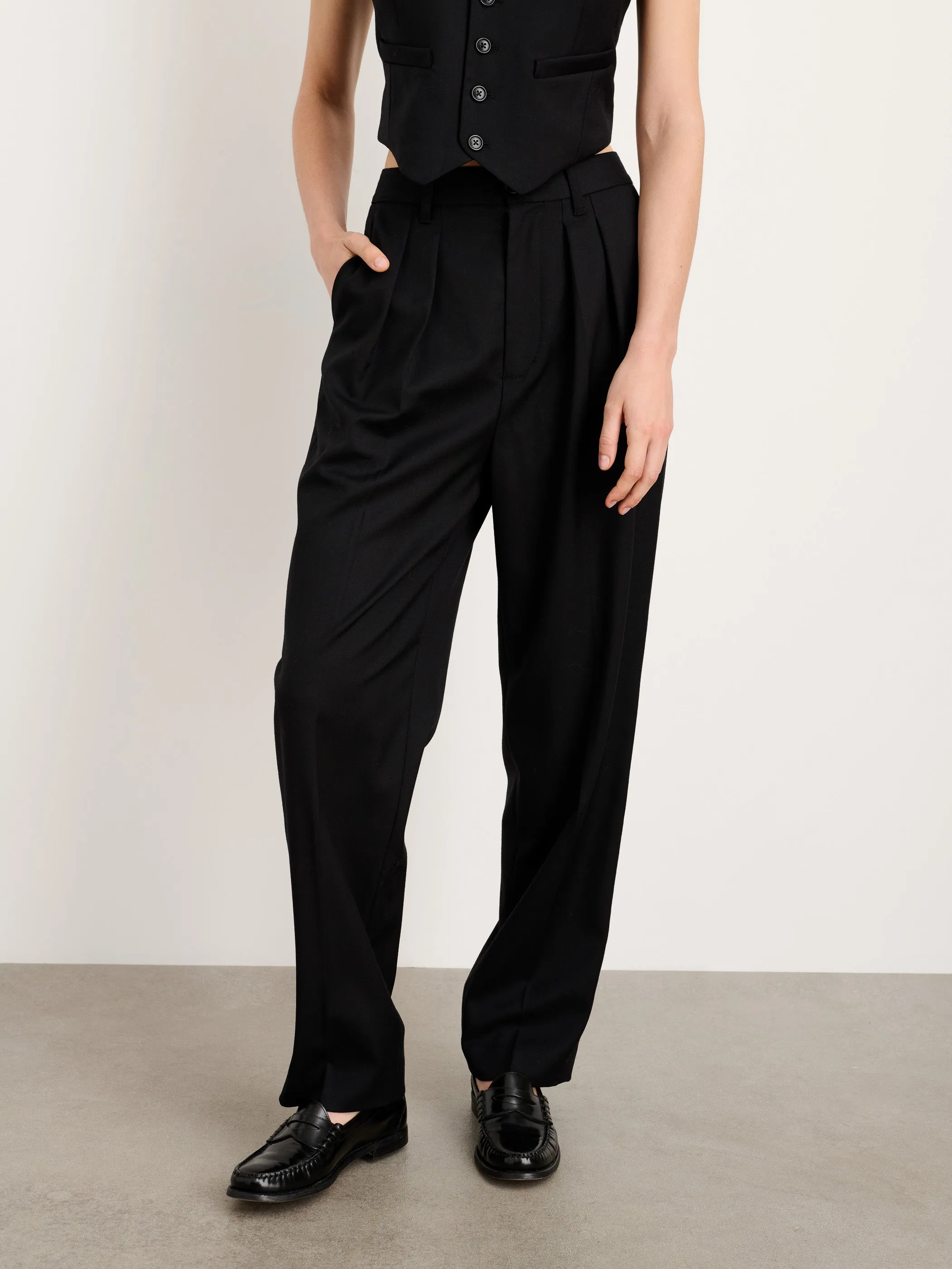 Suit(ish) Pleat Pant in Italian Wool Gabardine sold by Alex Mill product image thumbnail 3