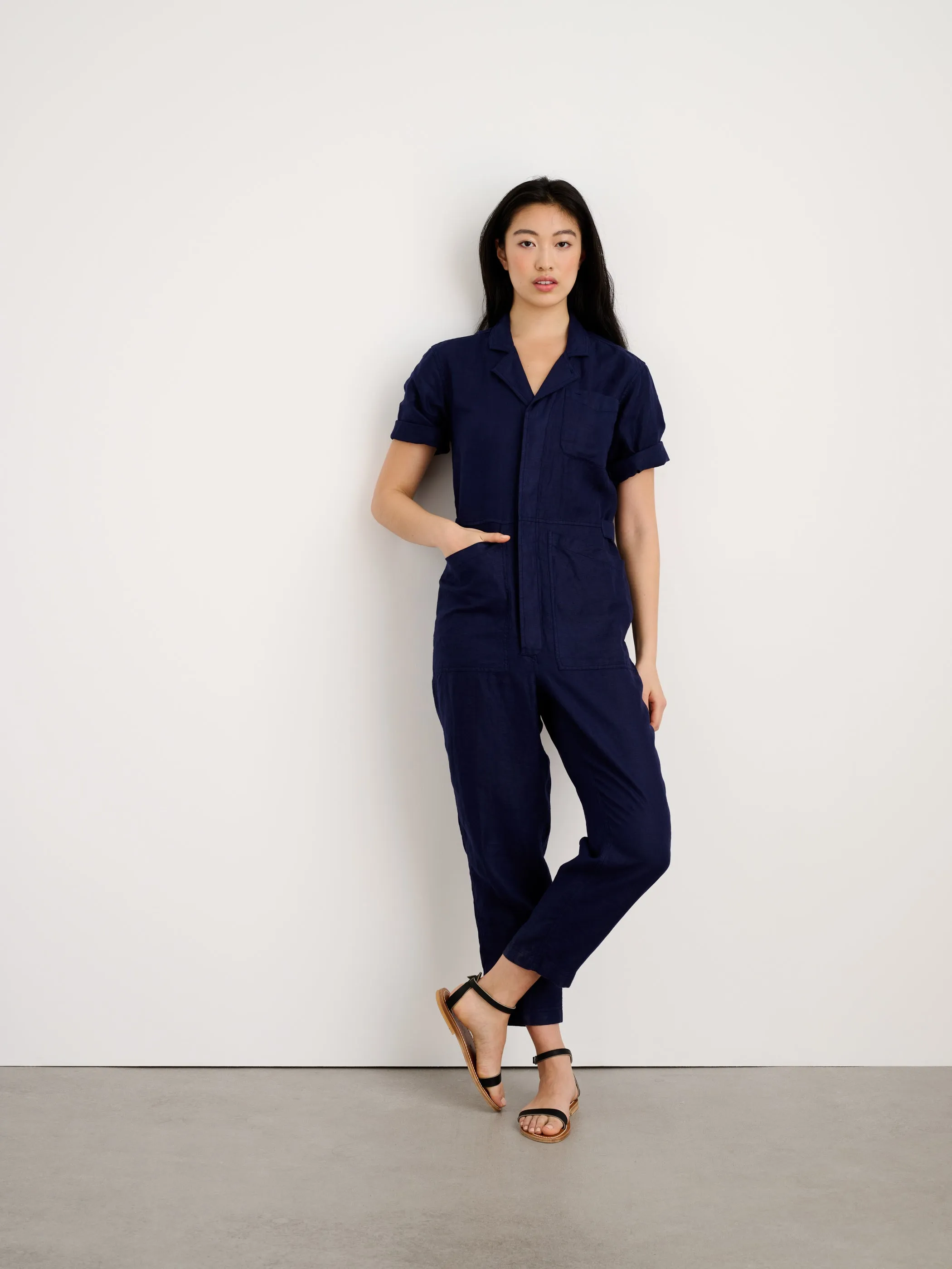 Standard Short Sleeve Jumpsuit in Linen sold by Alex Mill product image thumbnail 2