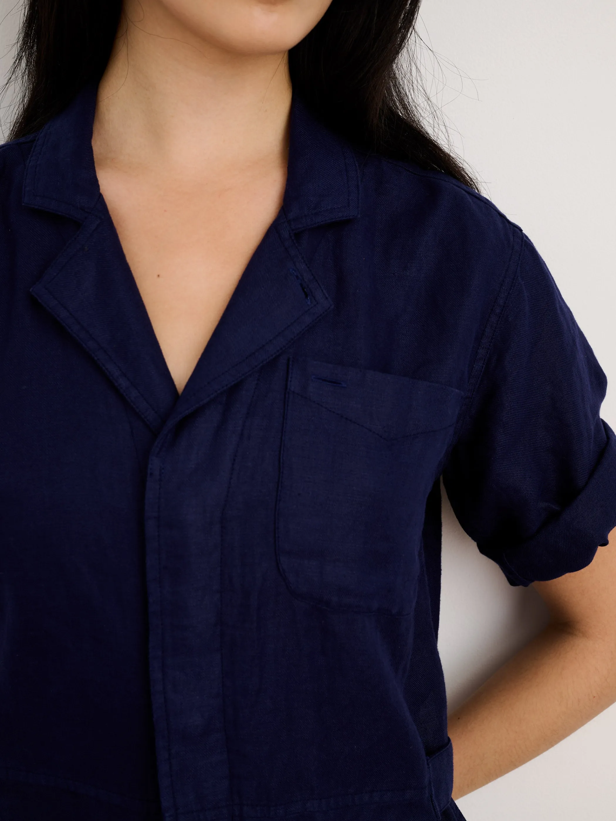 Standard Short Sleeve Jumpsuit in Linen sold by Alex Mill product image thumbnail 3