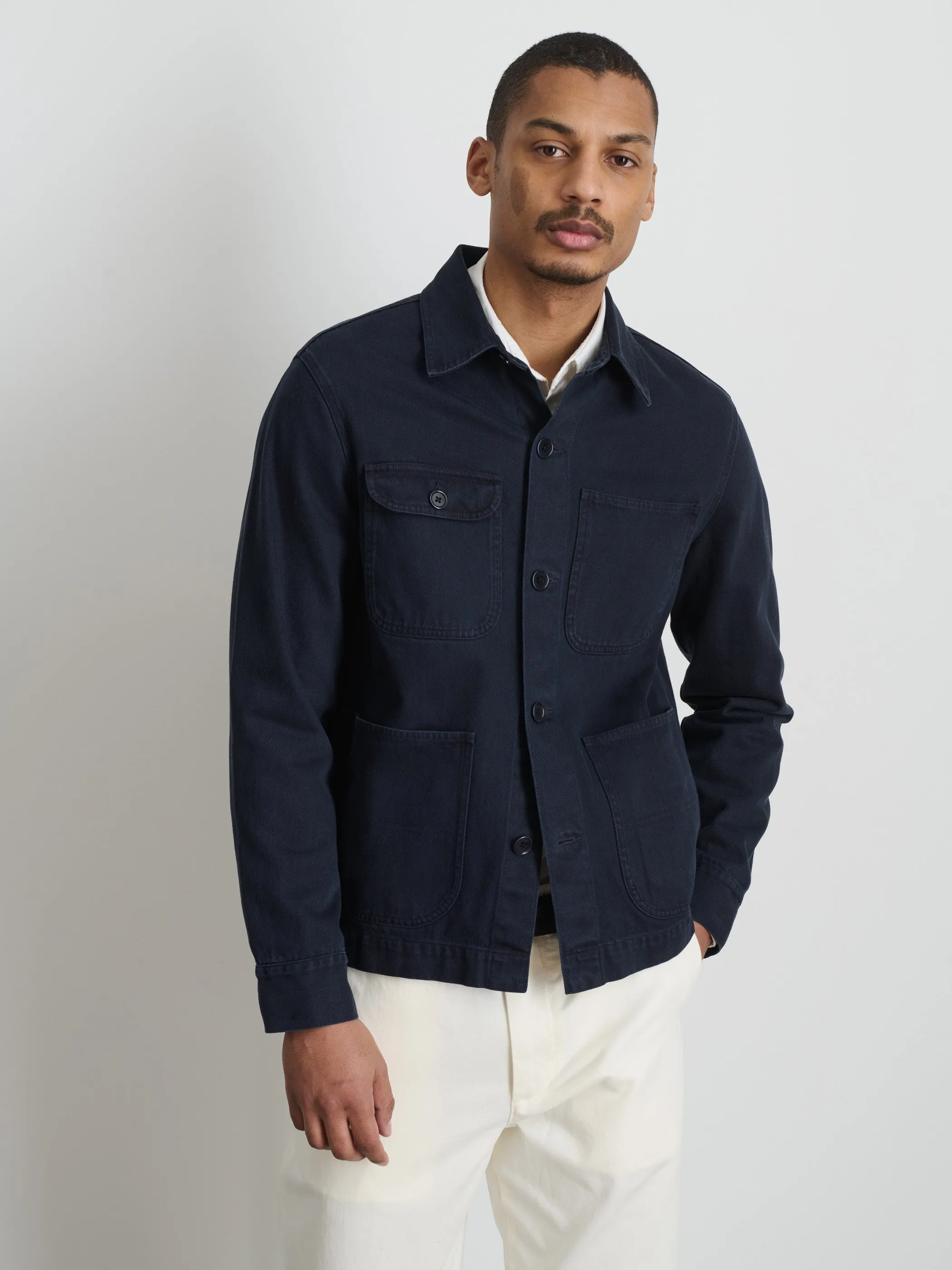 Garment Dyed Work Jacket in Recycled Denim sold by Alex Mill product image thumbnail 3