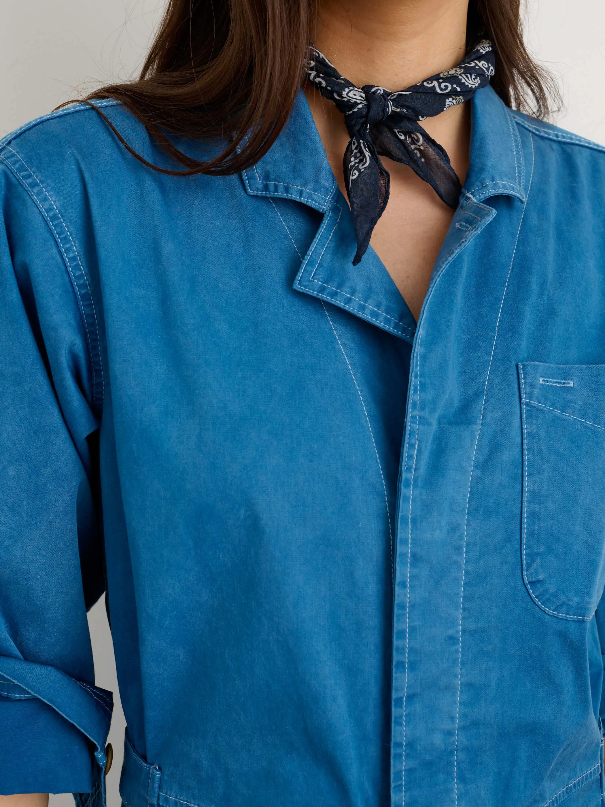 Indigo Dyed Standard Jumpsuit in Cotton Twill sold by Alex Mill product image thumbnail 4