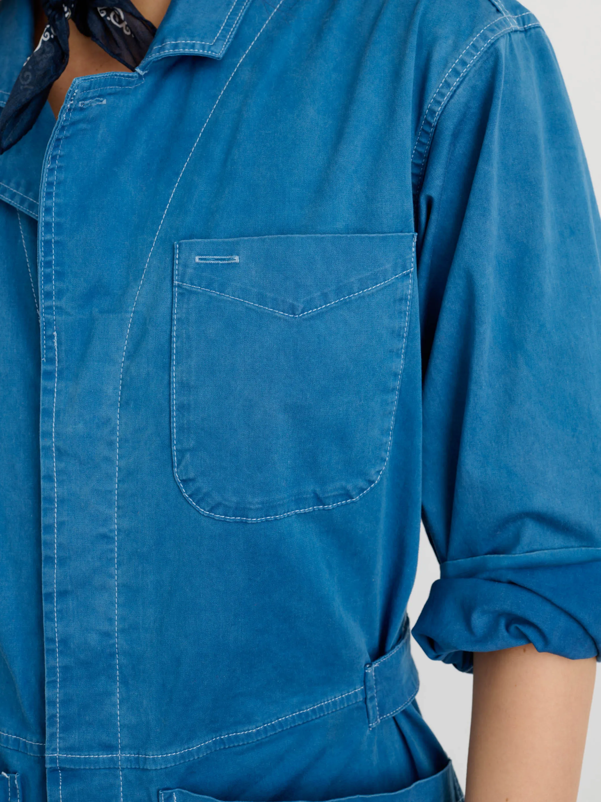 Indigo Dyed Standard Jumpsuit in Cotton Twill sold by Alex Mill product image thumbnail 5
