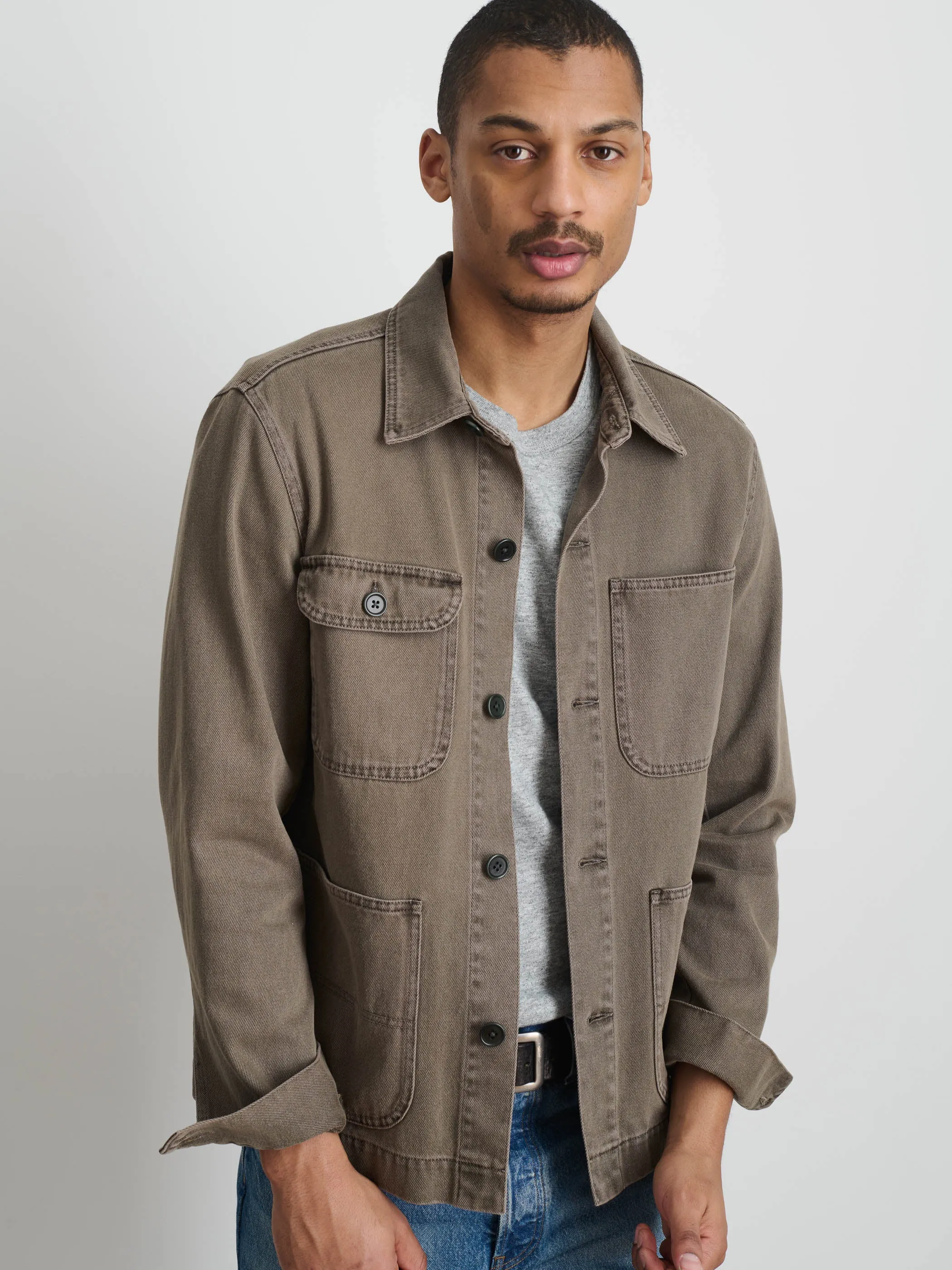 Garment Dyed Work Jacket in Recycled Denim sold by Alex Mill product image thumbnail 2