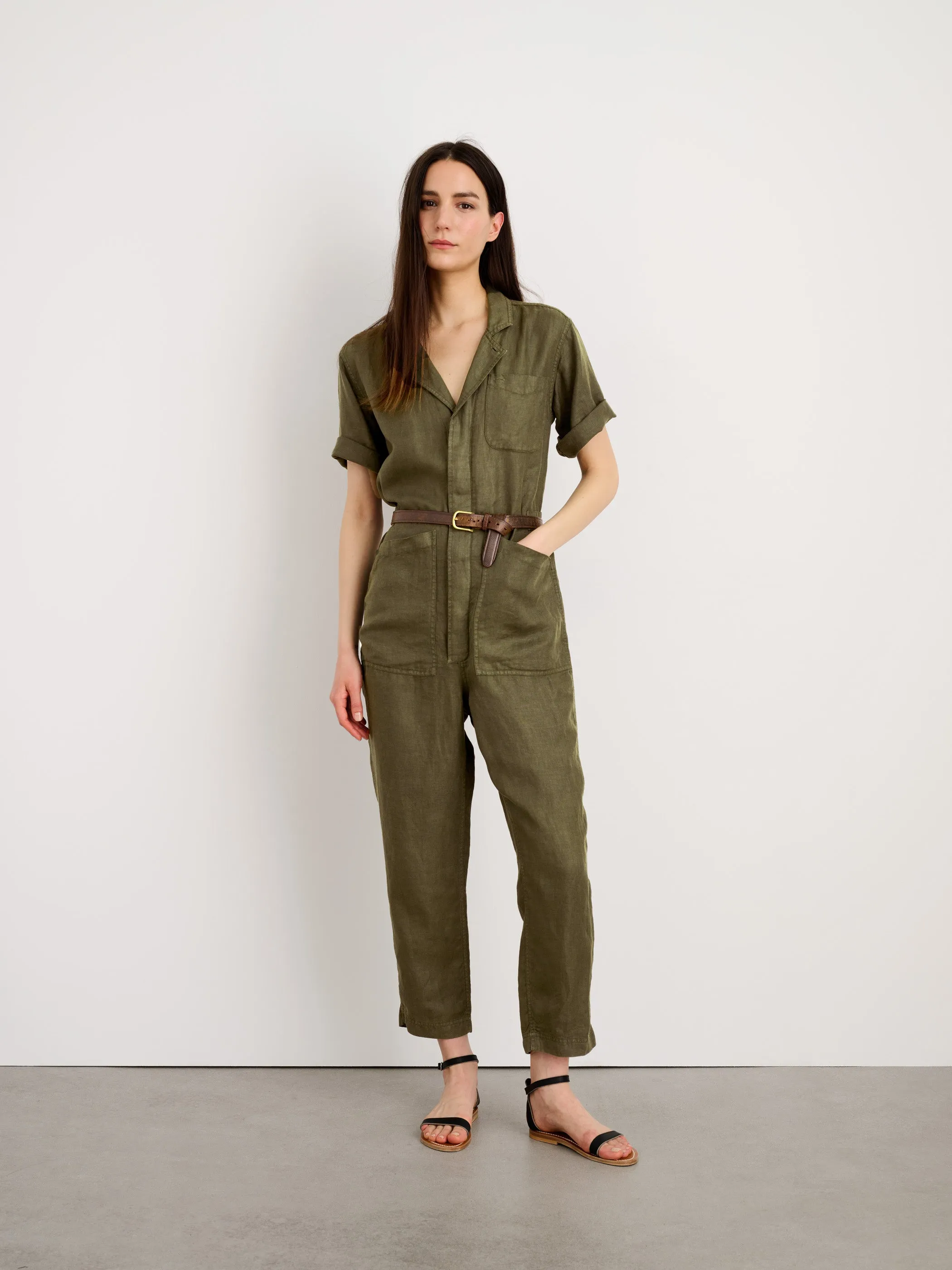 Standard Short Sleeve Jumpsuit in Linen sold by Alex Mill product image thumbnail 2