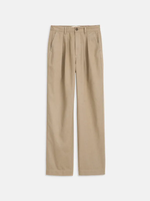 Keaton Double Pleat Pant in Twill sold by Alex Mill