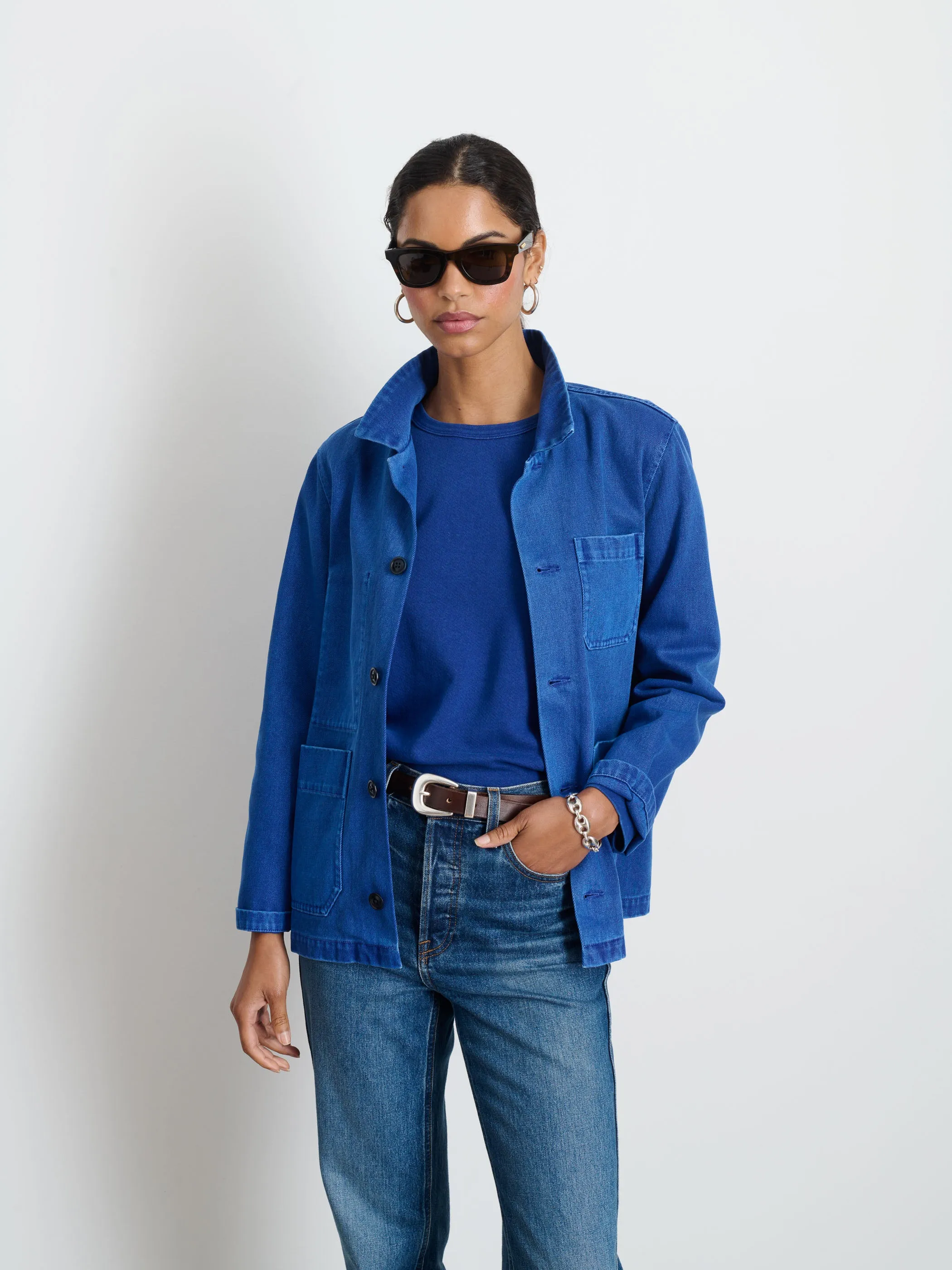 Britt Work Jacket in Recycled Denim sold by Alex Mill product image thumbnail 2