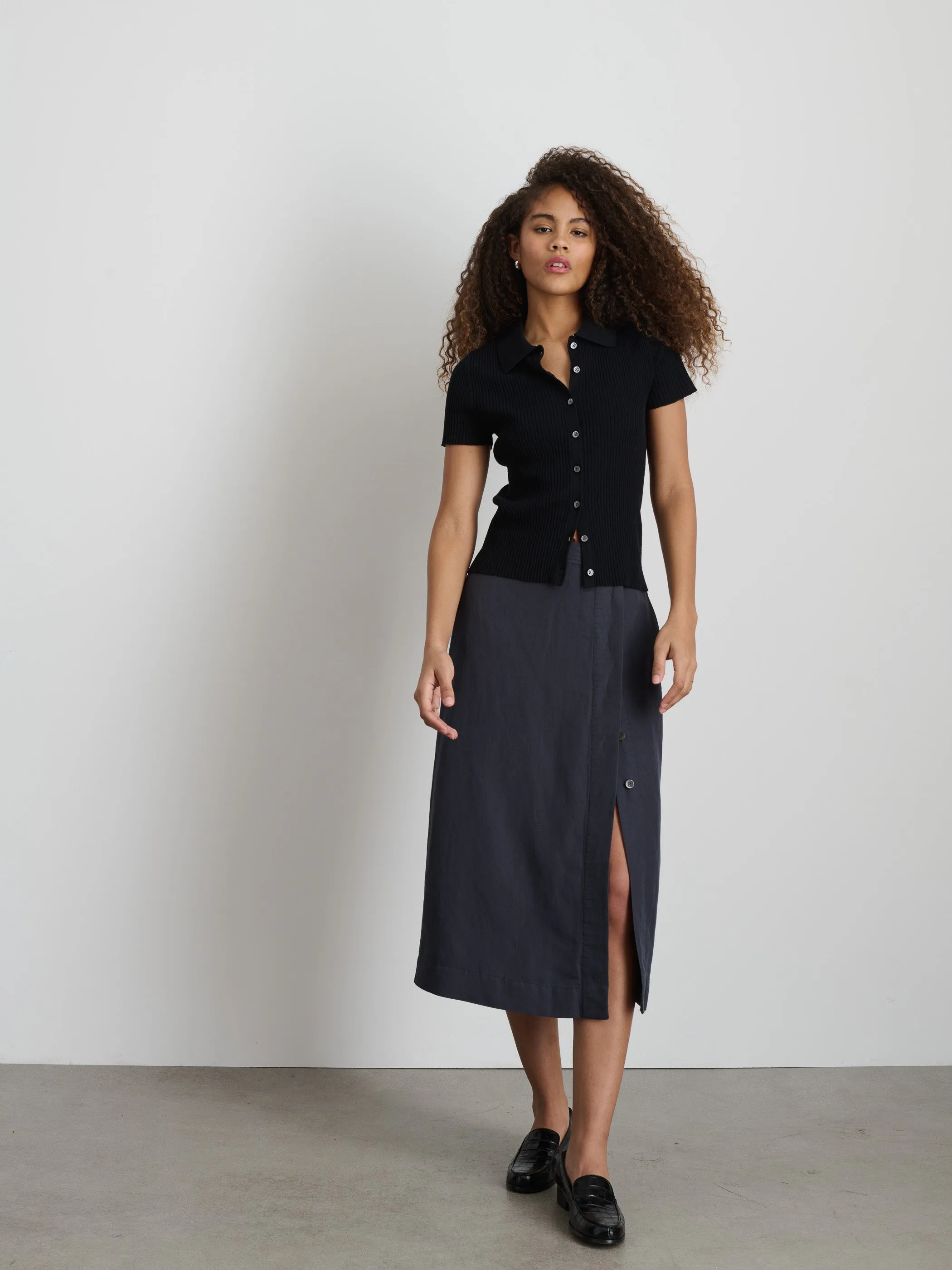 Madeline Skirt In Twill sold by Alex Mill product image thumbnail 2