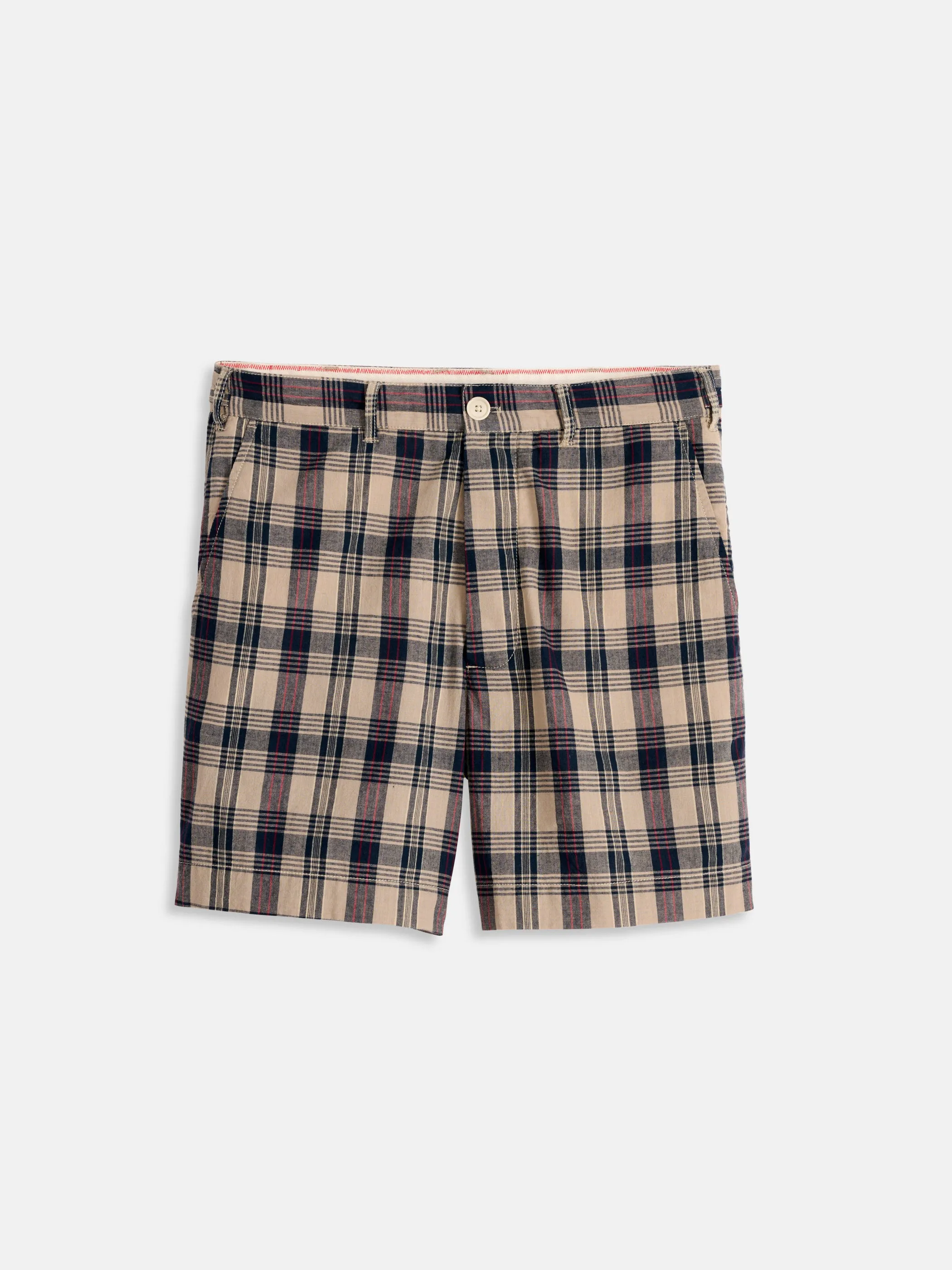 Flat Front Shorts in Madras sold by Alex Mill