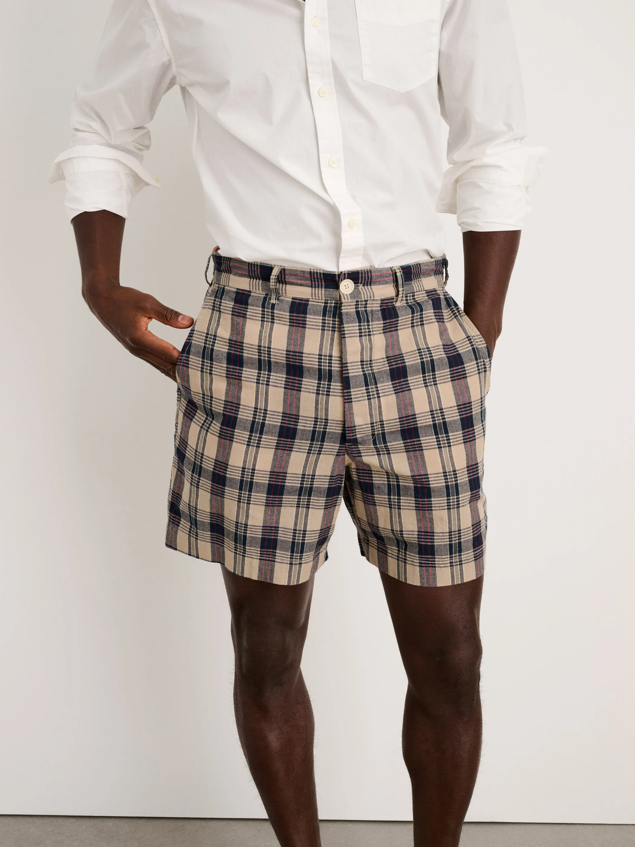Flat Front Shorts in Madras sold by Alex Mill product image thumbnail 3