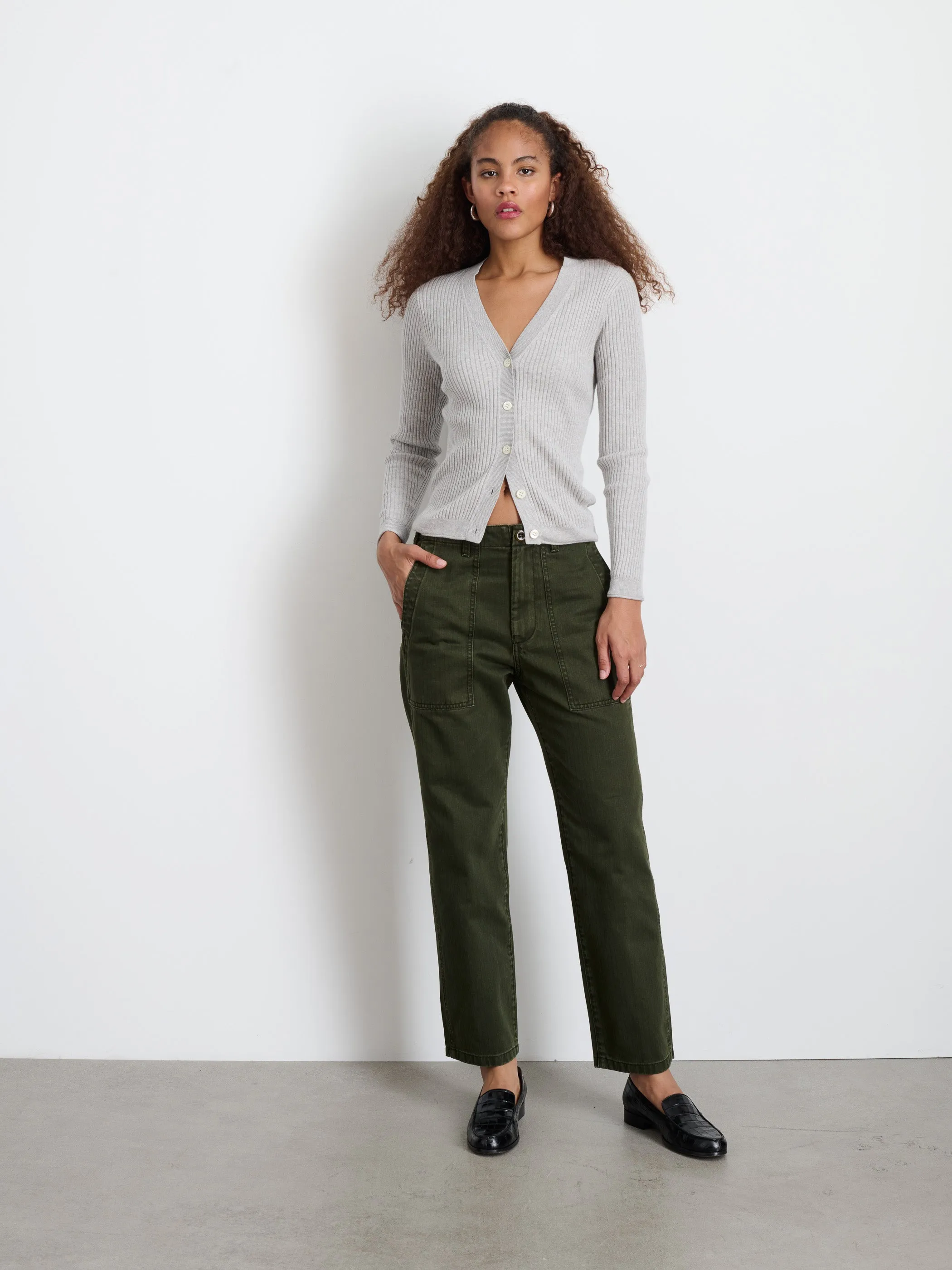 V-Neck Ribbed Cardigan sold by Alex Mill product image thumbnail 3