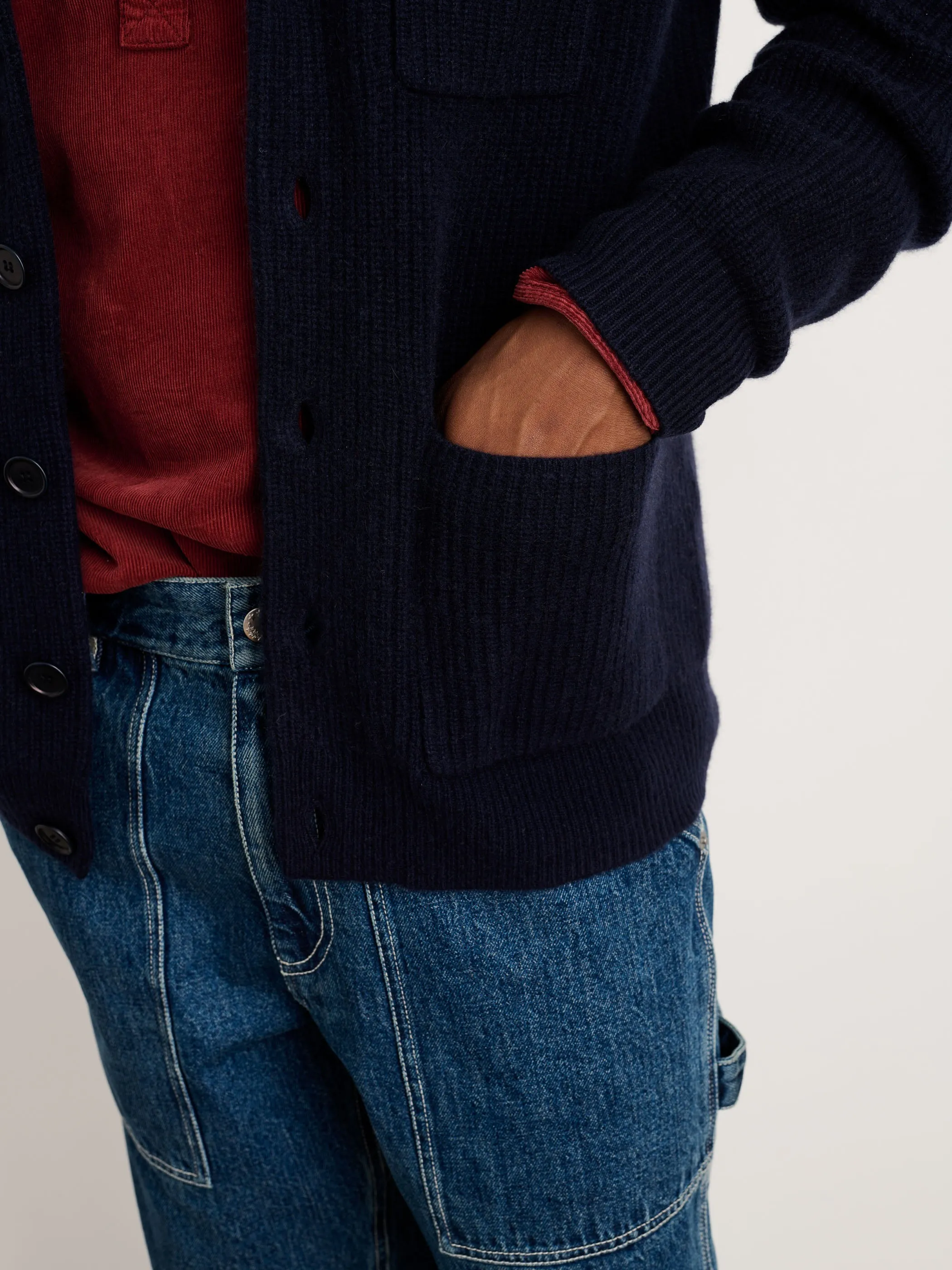 Mitchell Cardigan In Washed Cashmere sold by Alex Mill product image thumbnail 5