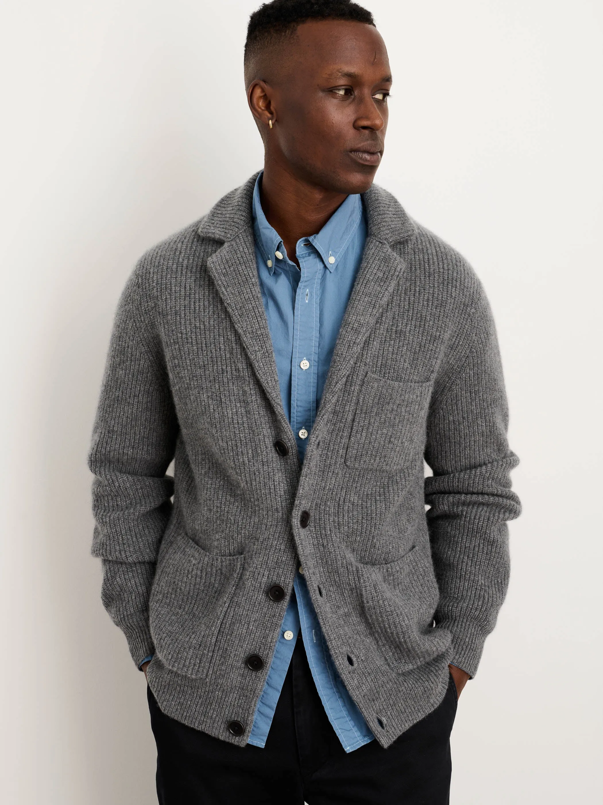 Mitchell Cardigan in Washed Cashmere sold by Alex Mill product image thumbnail 3