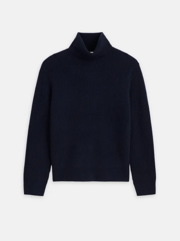 Judd Ribbed Turtleneck in Washed Cashmere sold by Alex Mill