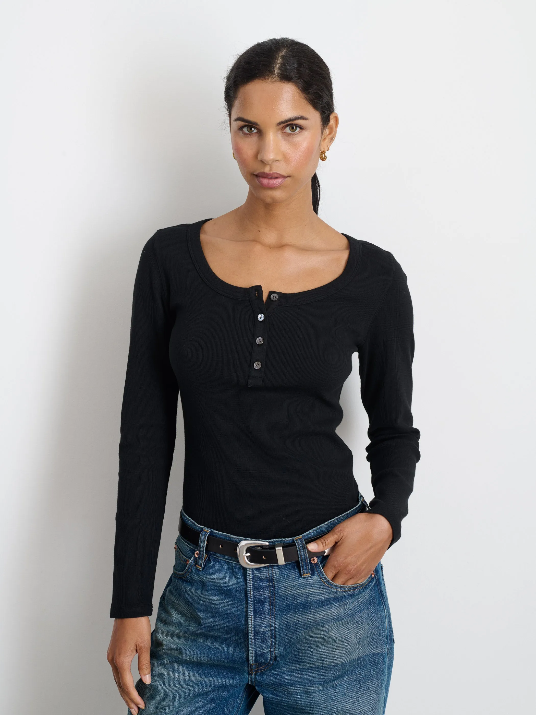 Everyday Ribbed Henley sold by Alex Mill product image thumbnail 2