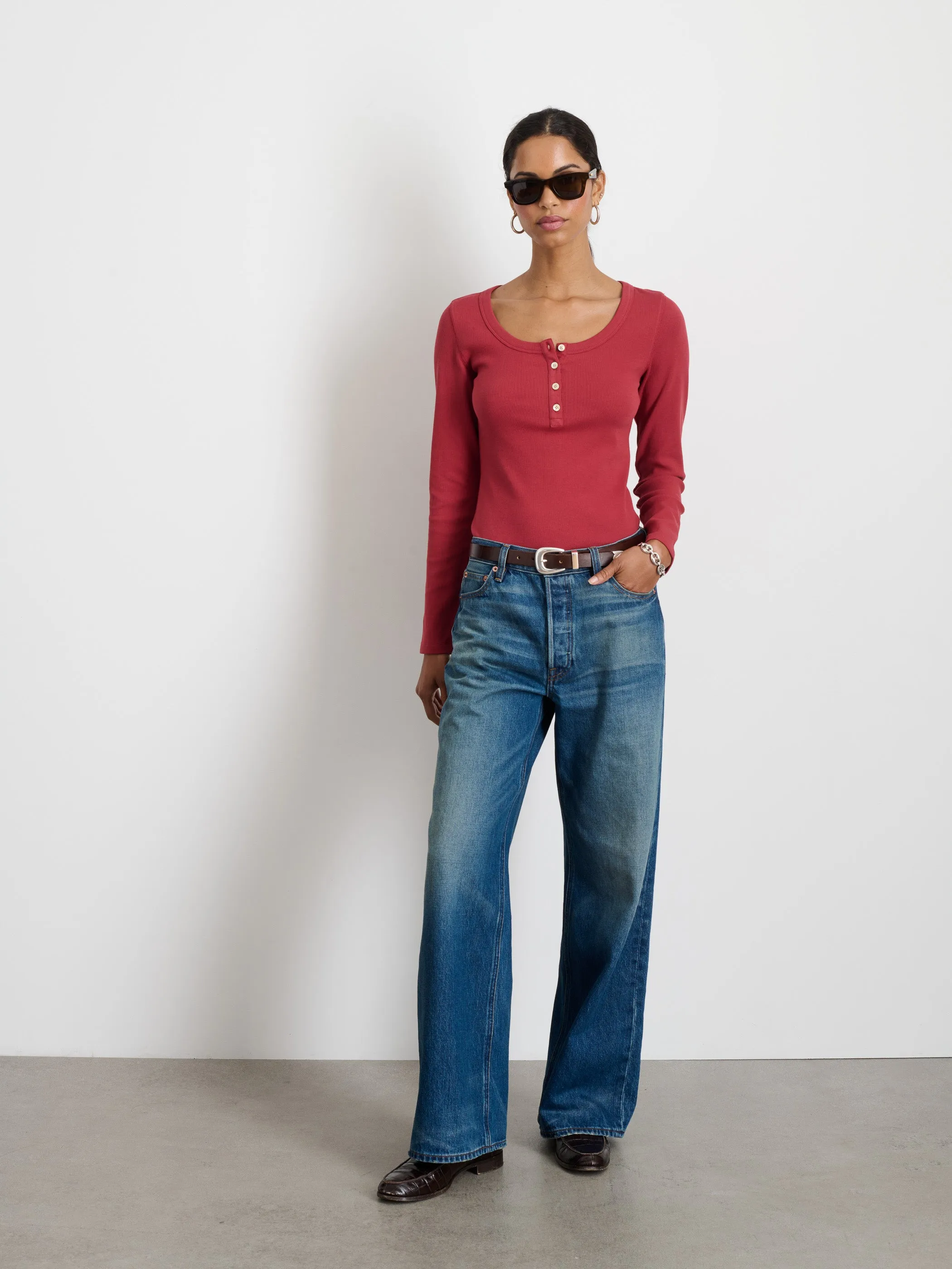 Everyday Ribbed Henley sold by Alex Mill product image thumbnail 3