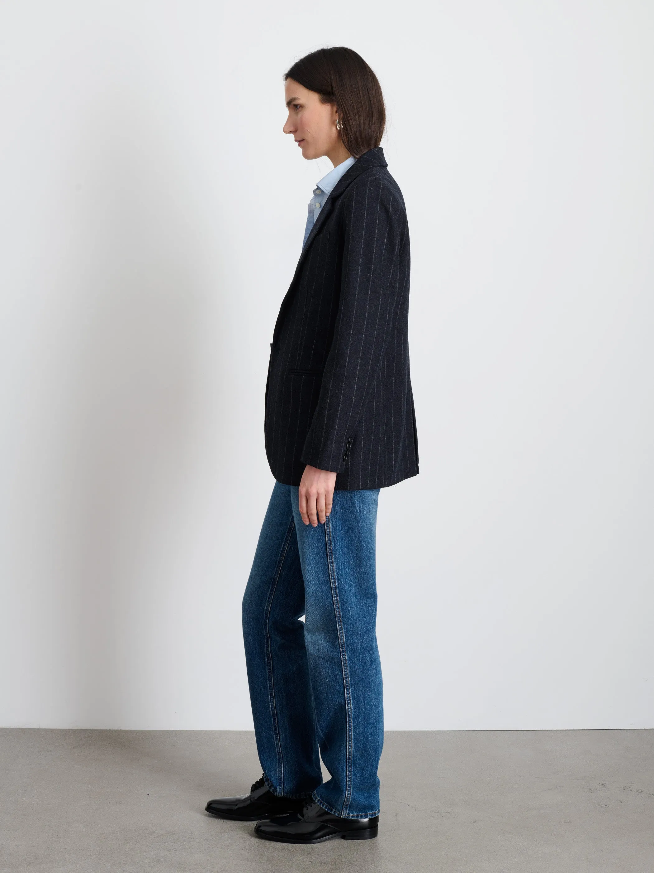 Soho Blazer In Chalk Stripe Wool sold by Alex Mill product image thumbnail 4