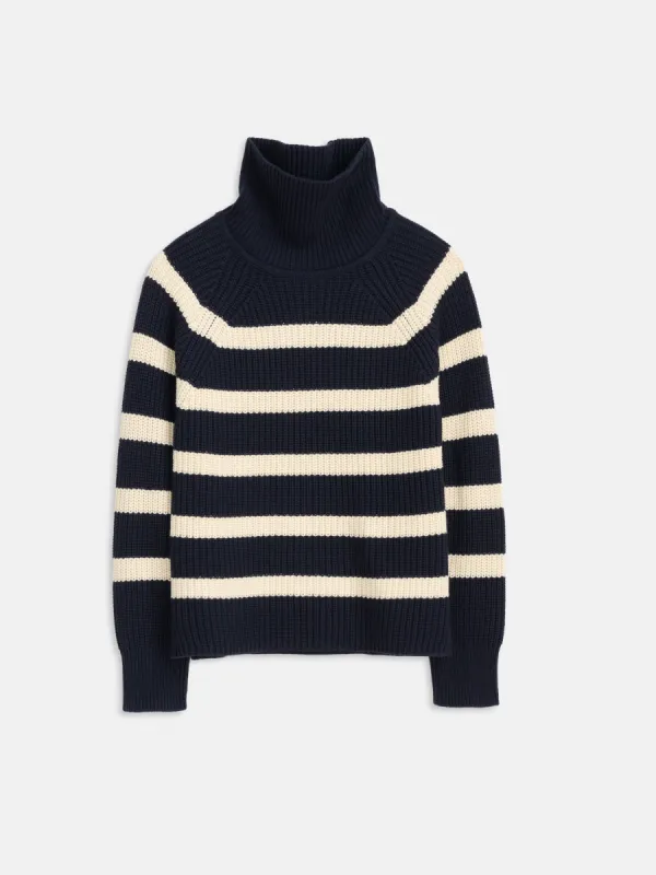 Chelsea Striped Turtleneck In Cotton Cashmere sold by Alex Mill