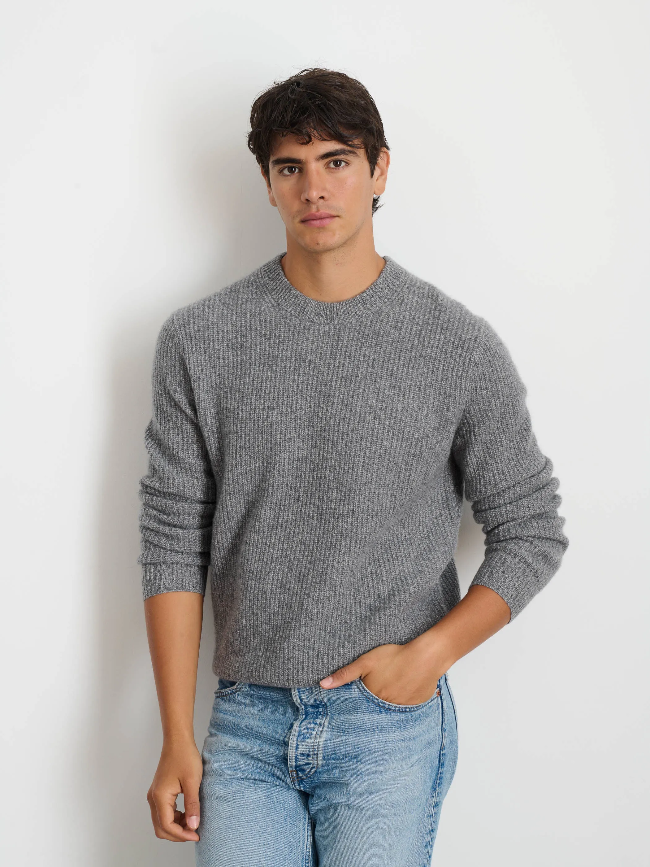Jordan Sweater In Washed Cashmere sold by Alex Mill product image thumbnail 3