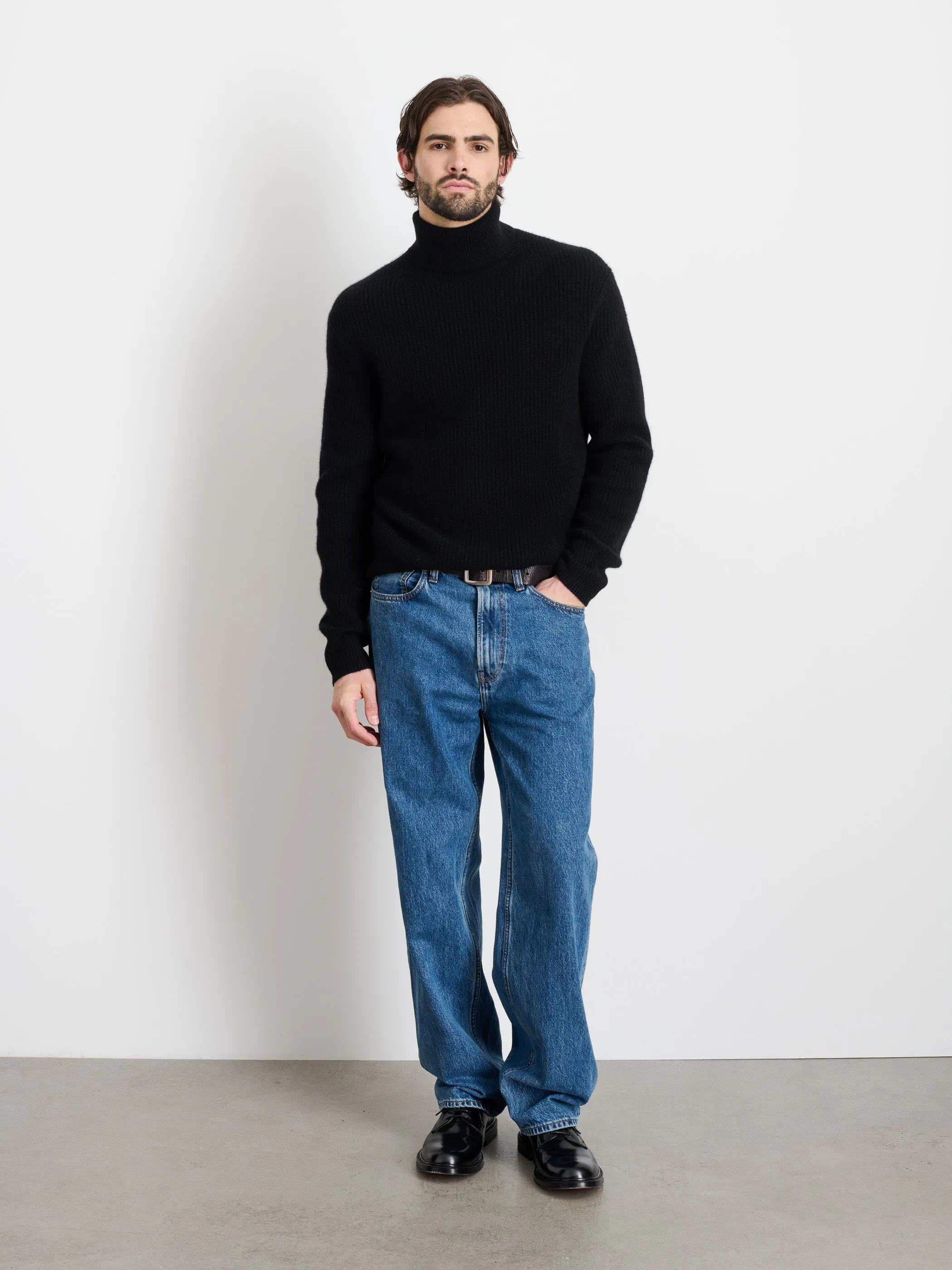 Judd Ribbed Turtleneck in Washed Cashmere sold by Alex Mill product image thumbnail 2