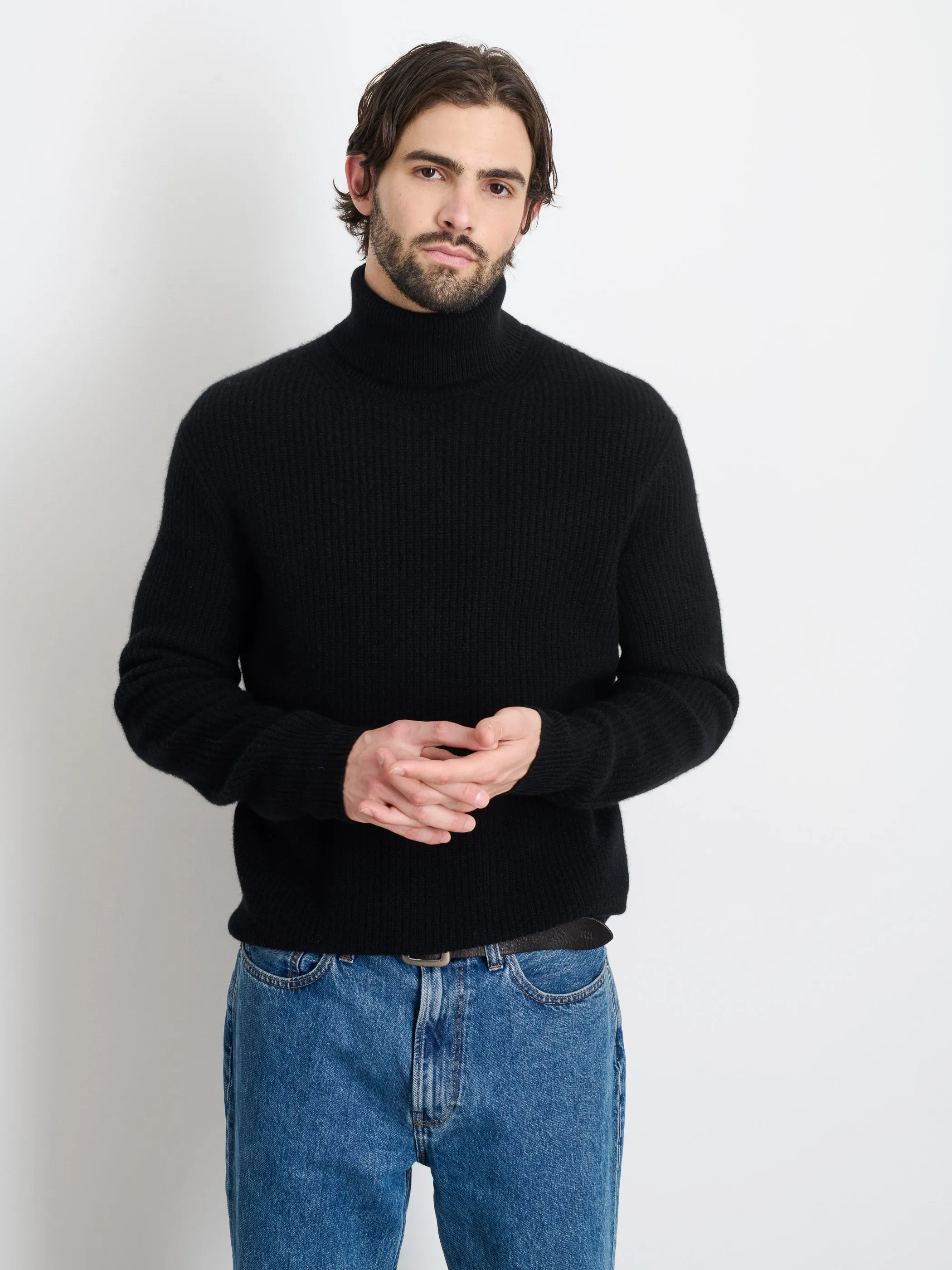 Judd Ribbed Turtleneck in Washed Cashmere sold by Alex Mill product image thumbnail 4