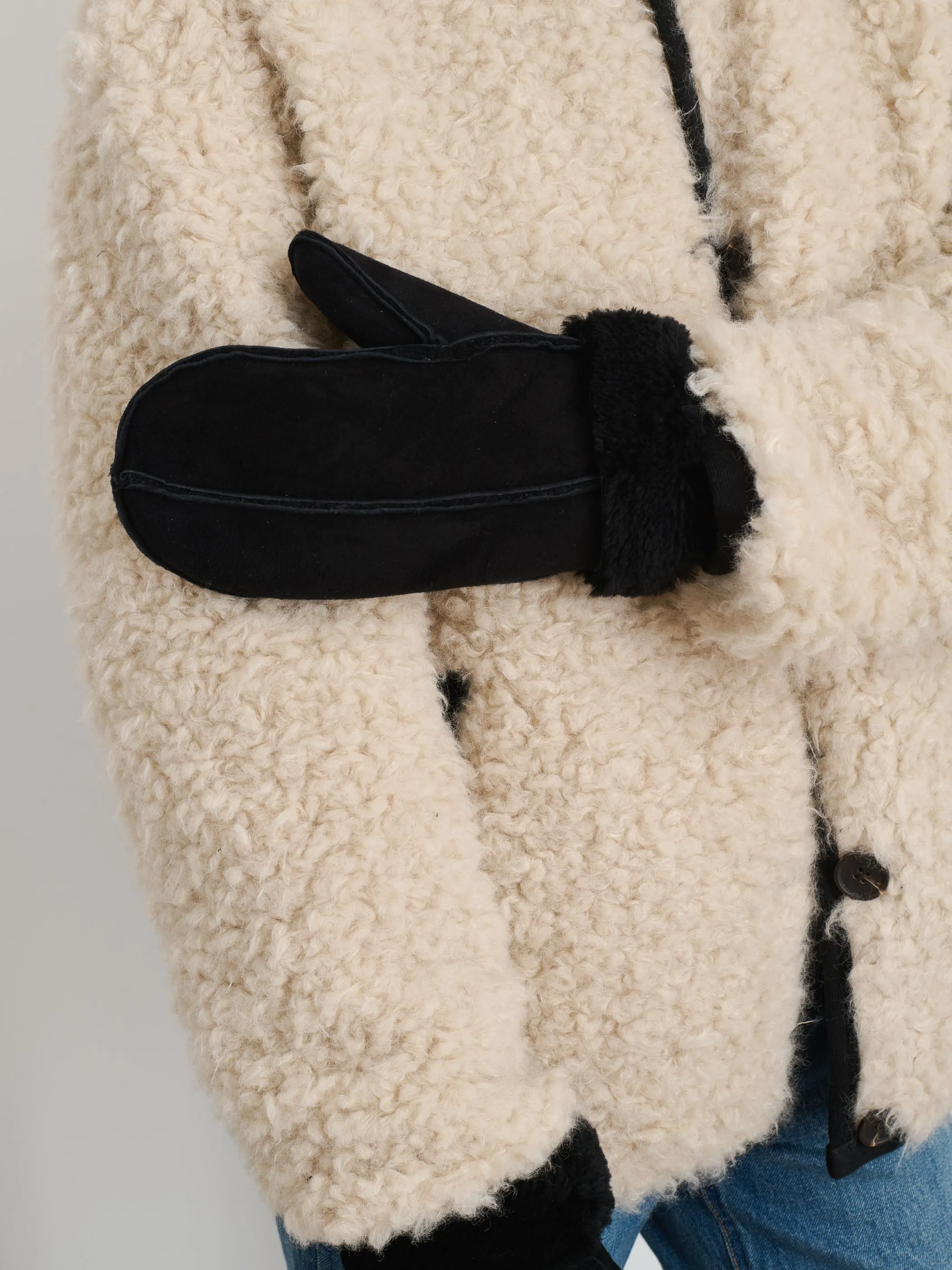 Owen Barry x Alex Mill Mittens In Suede Shearling sold by Alex Mill product image thumbnail 3