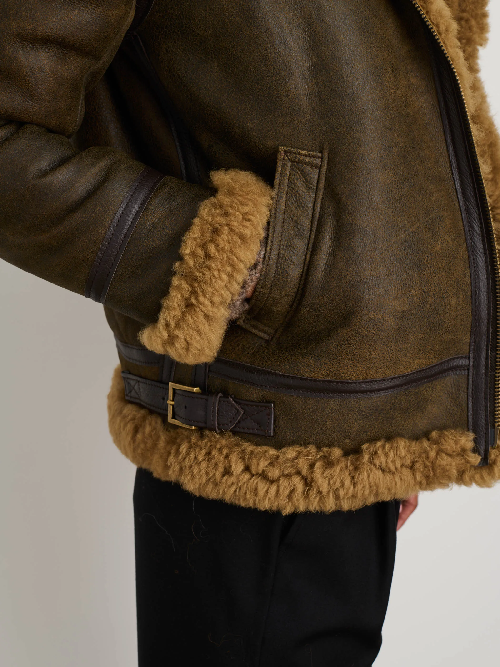 Owen Barry x Alex Mill Amy Aviator Shearling Coat sold by Alex Mill product image thumbnail 4