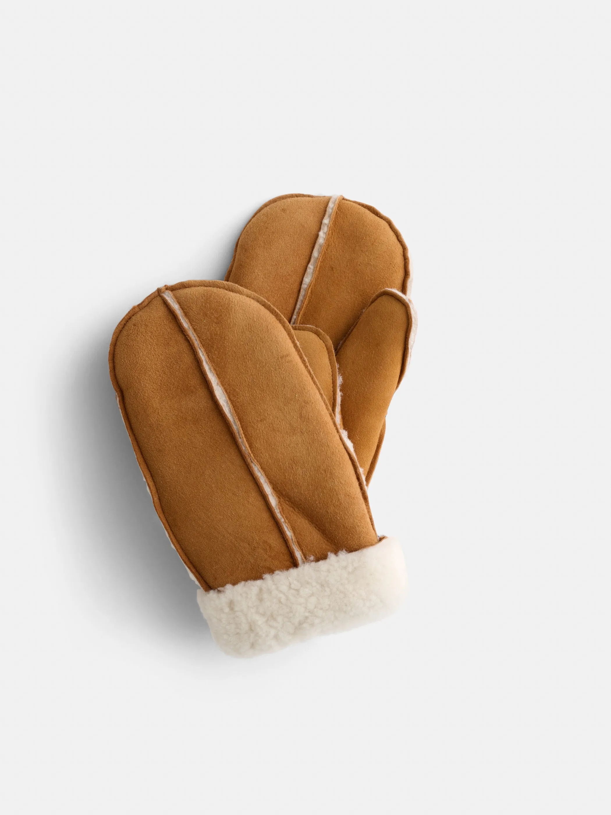 Owen Barry x Alex Mill Mittens In Suede Shearling sold by Alex Mill