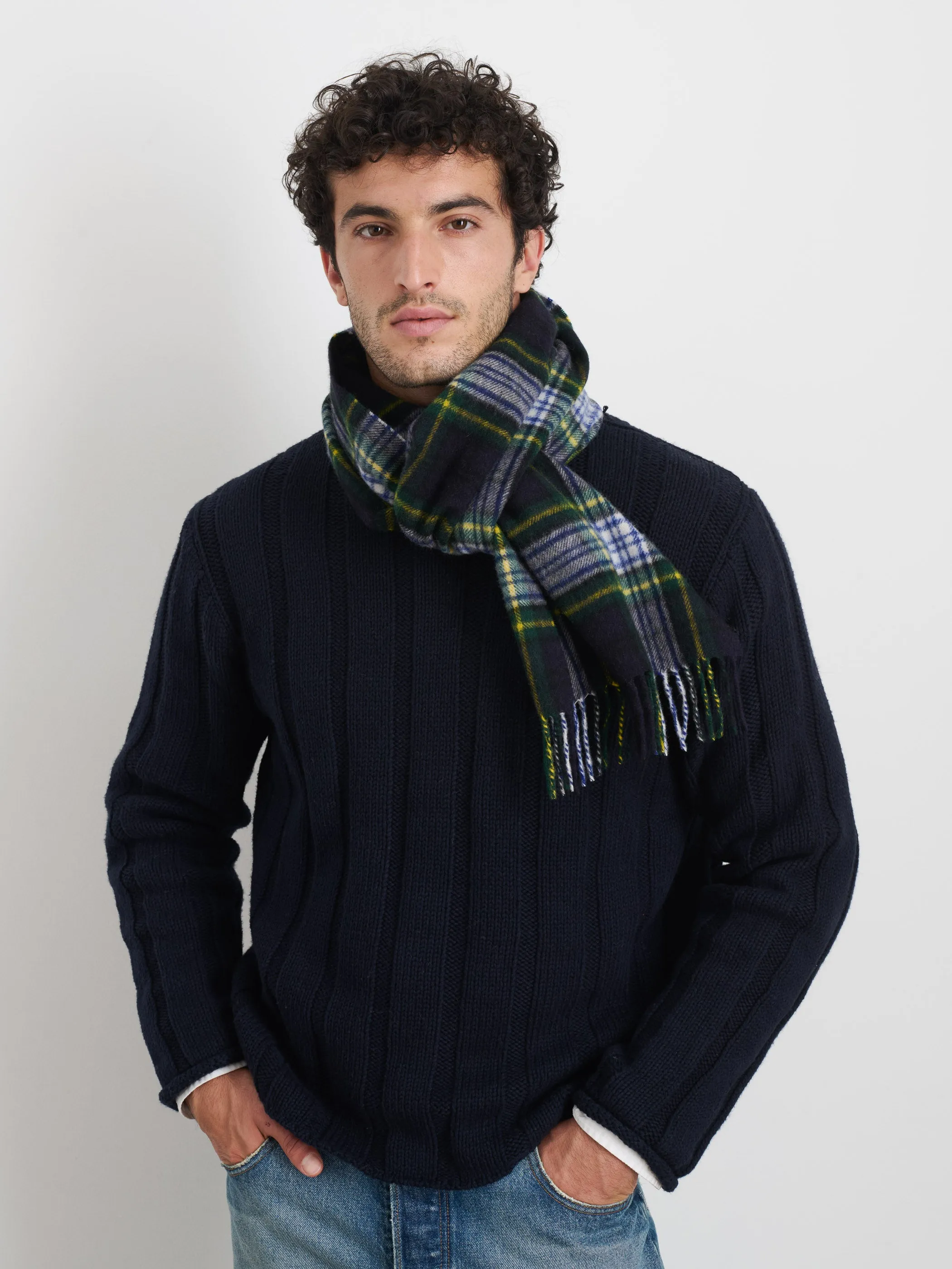 Joshua Ellis Plaid Scarf in Cashmere sold by Alex Mill product image thumbnail 4