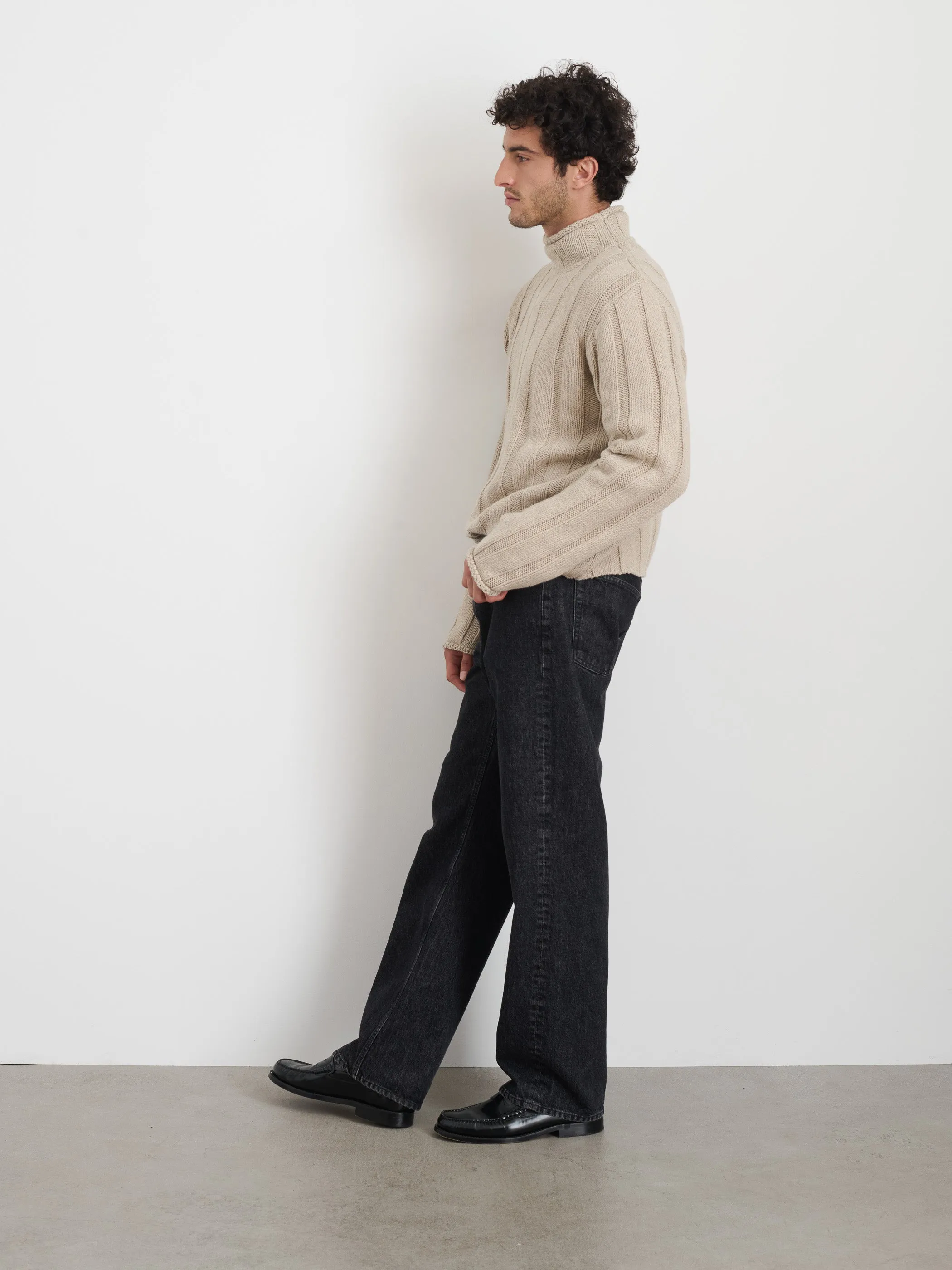 Mateo Roll Neck Sweater In Ribbed Wool Cotton sold by Alex Mill product image thumbnail 4
