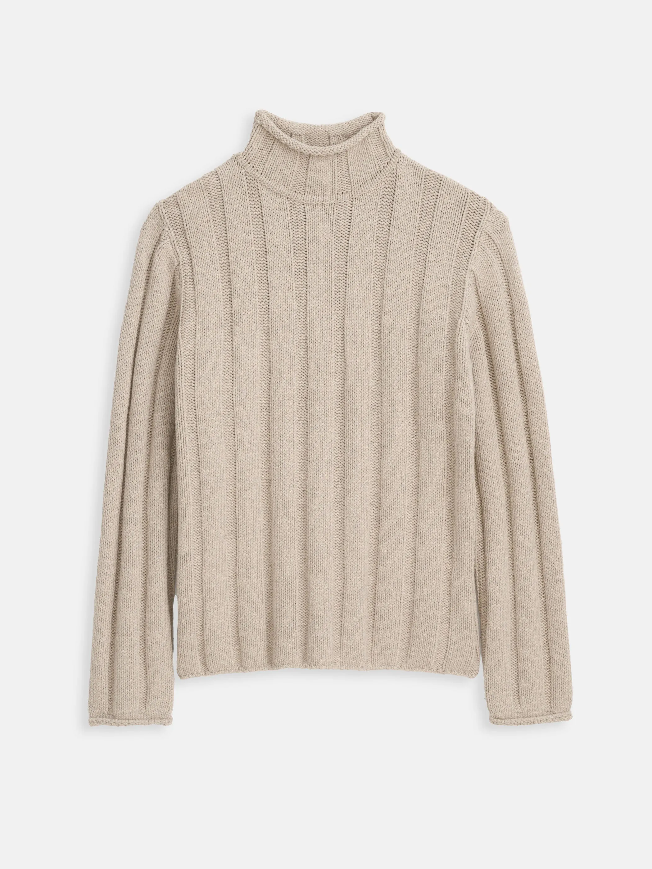 Mateo Roll Neck Sweater In Ribbed Wool Cotton sold by Alex Mill