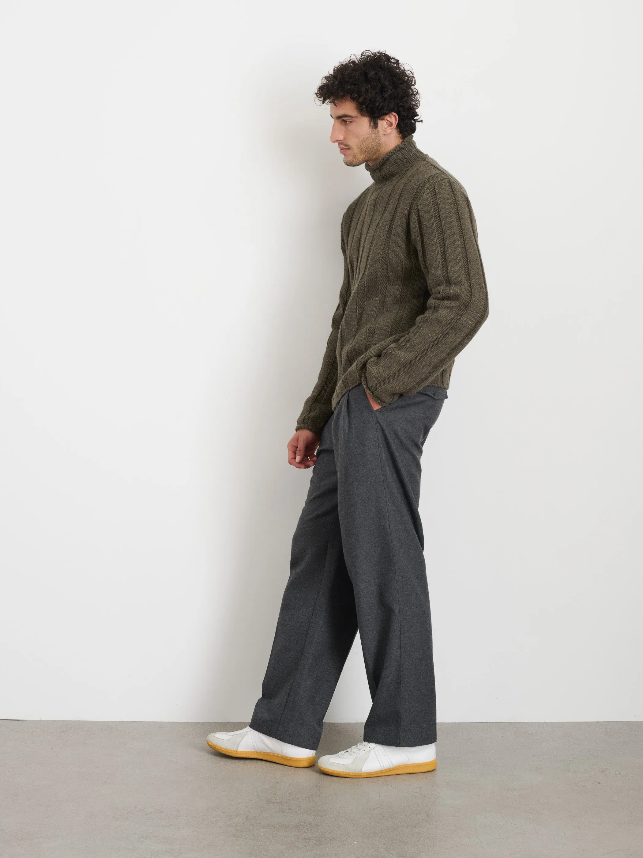 Mateo Roll Neck Sweater In Ribbed Wool Cotton sold by Alex Mill product image thumbnail 4