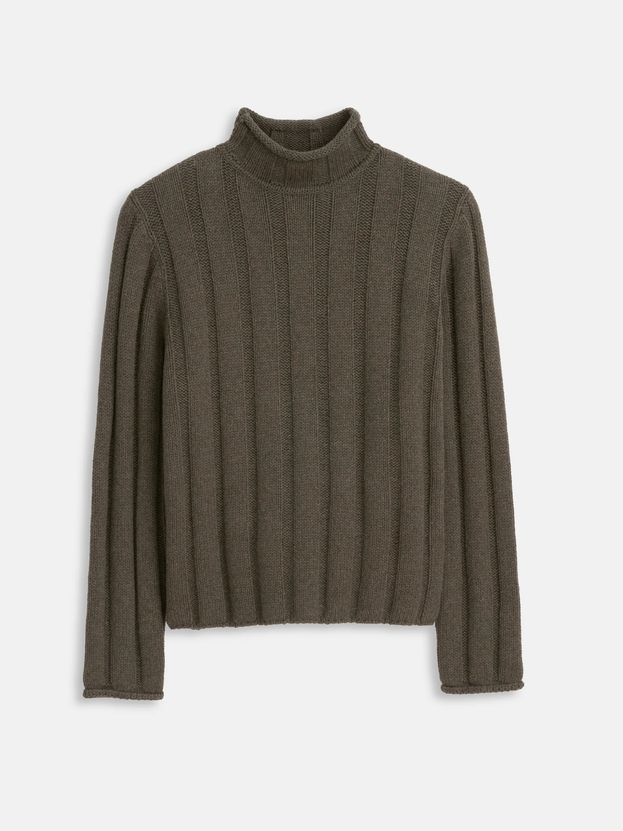 Mateo Roll Neck Sweater In Ribbed Wool Cotton sold by Alex Mill