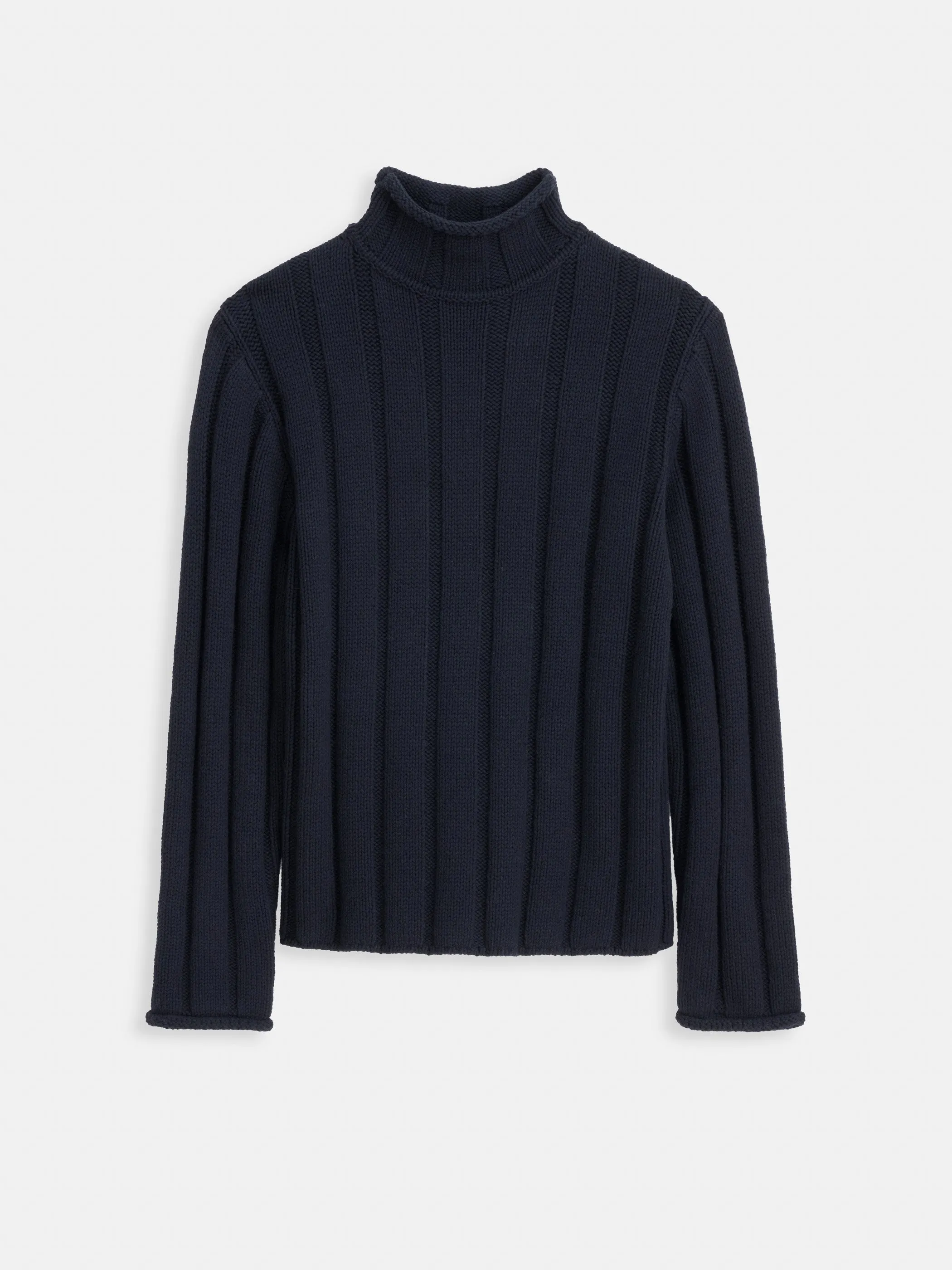 Mateo Roll Neck Sweater In Ribbed Wool Cotton sold by Alex Mill