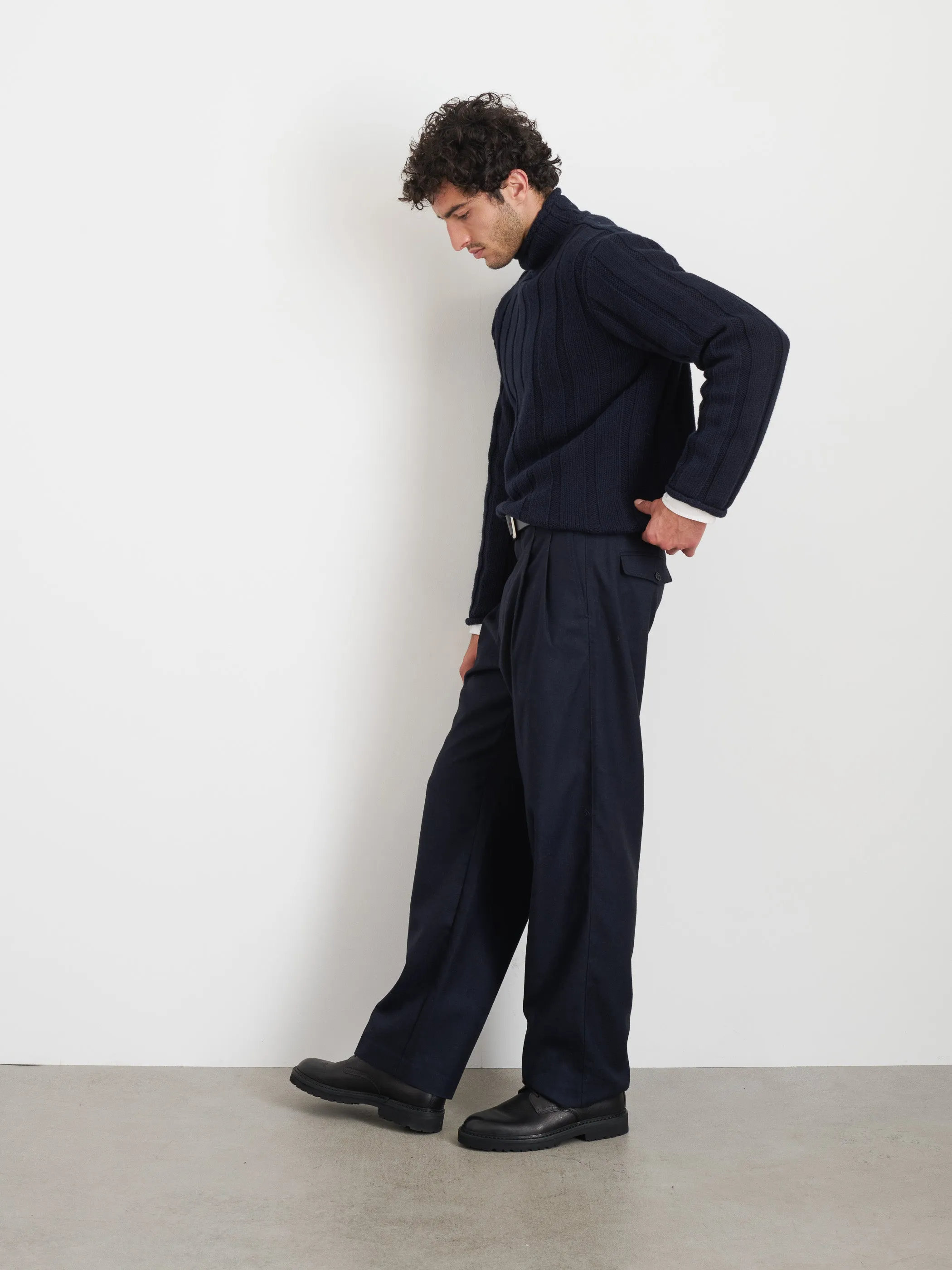 Mateo Roll Neck Sweater In Ribbed Wool Cotton sold by Alex Mill product image thumbnail 5