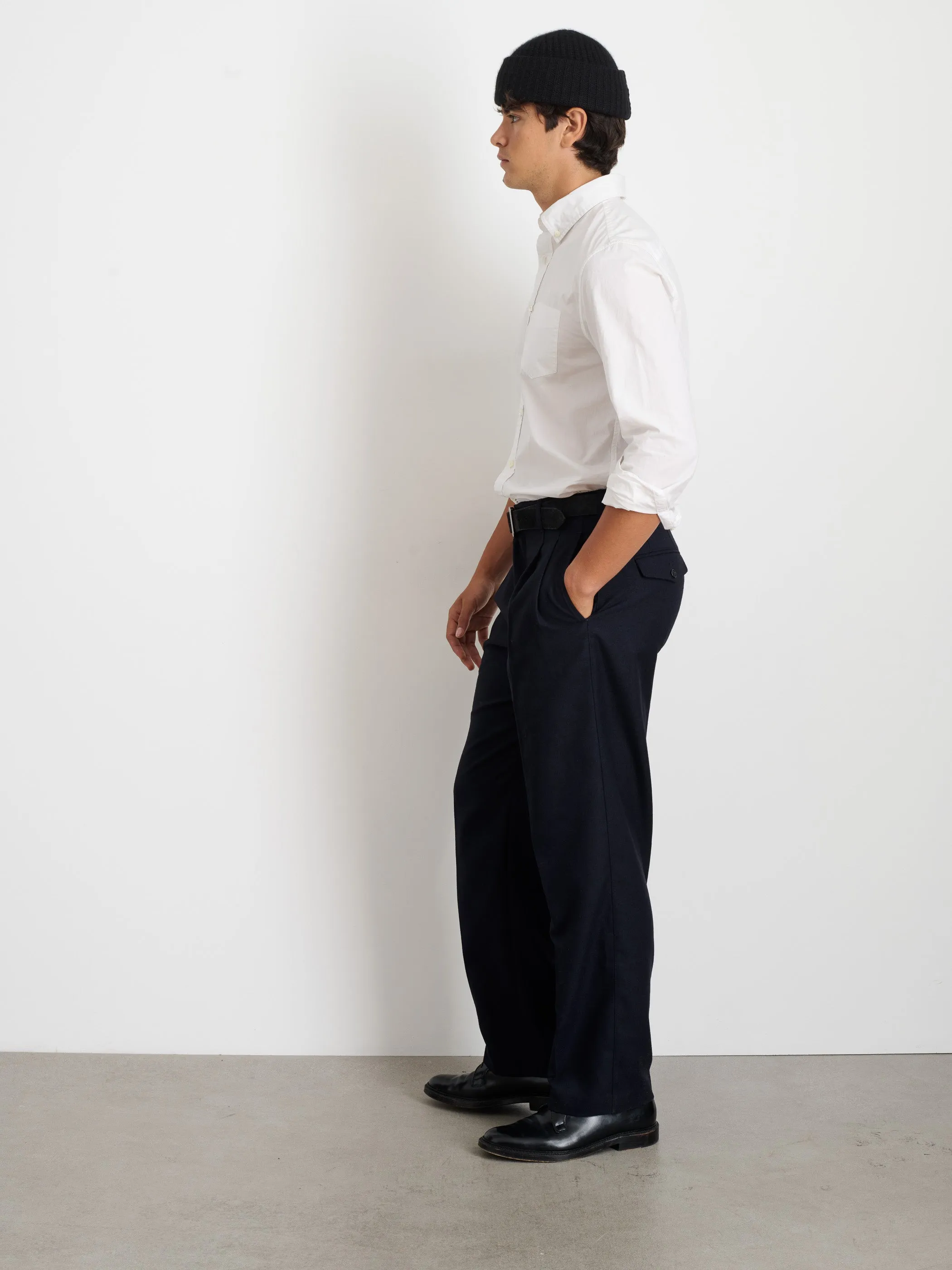 Henry Pleated Trouser In Wool Flannel sold by Alex Mill product image thumbnail 4