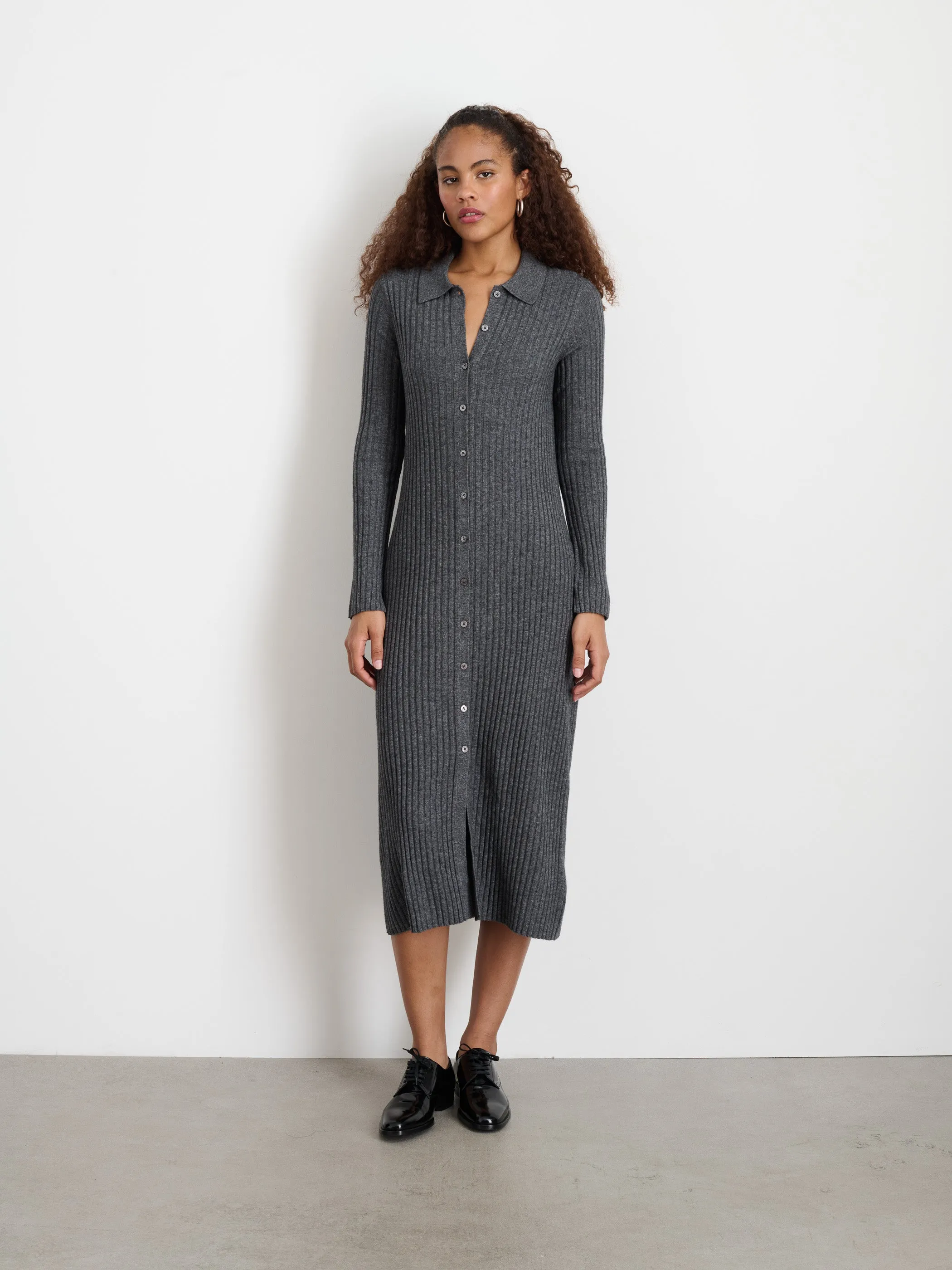 Long Sleeve Alice Ribbed Dress sold by Alex Mill product image thumbnail 2