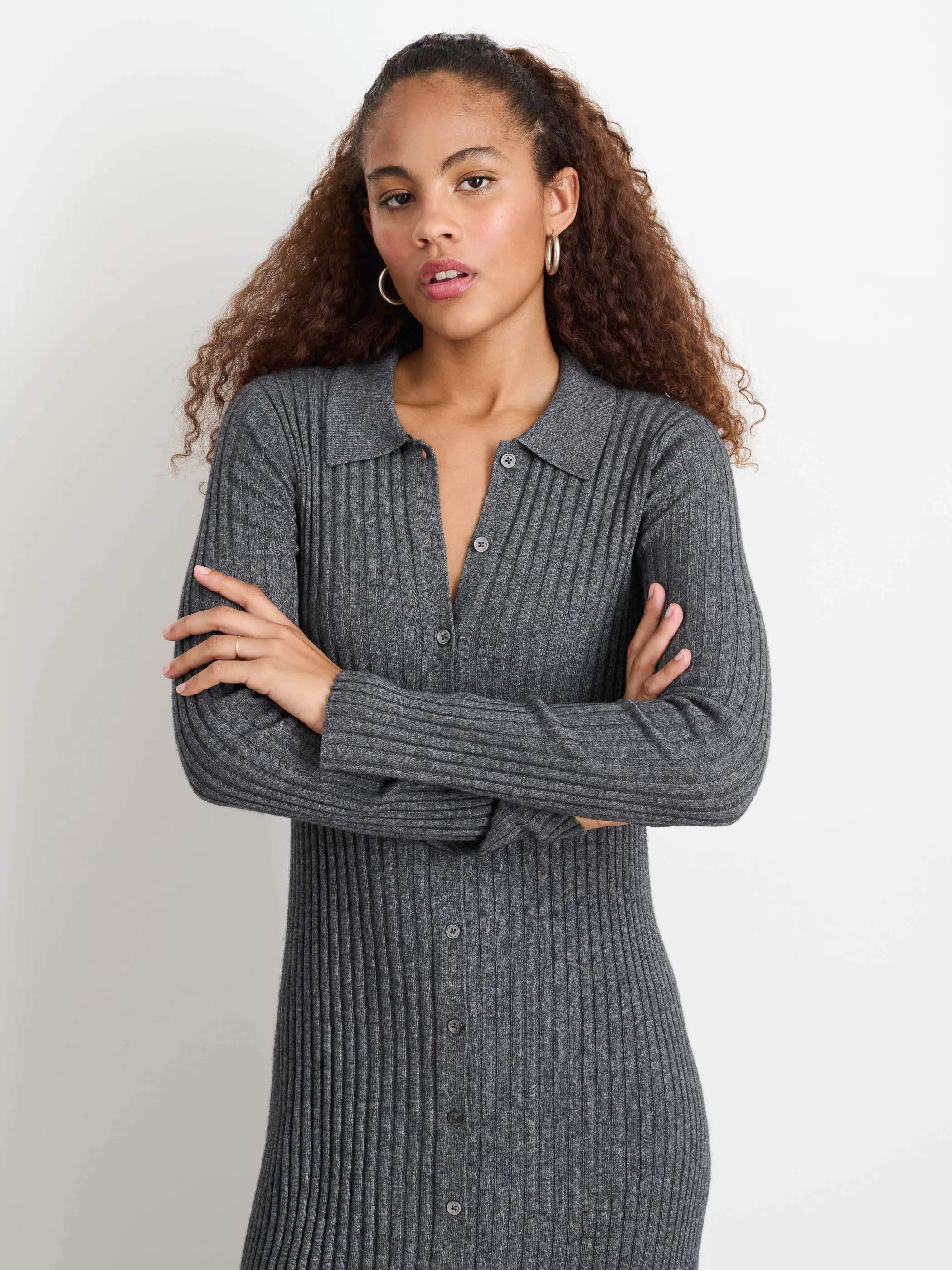 Long Sleeve Alice Ribbed Dress sold by Alex Mill product image thumbnail 5