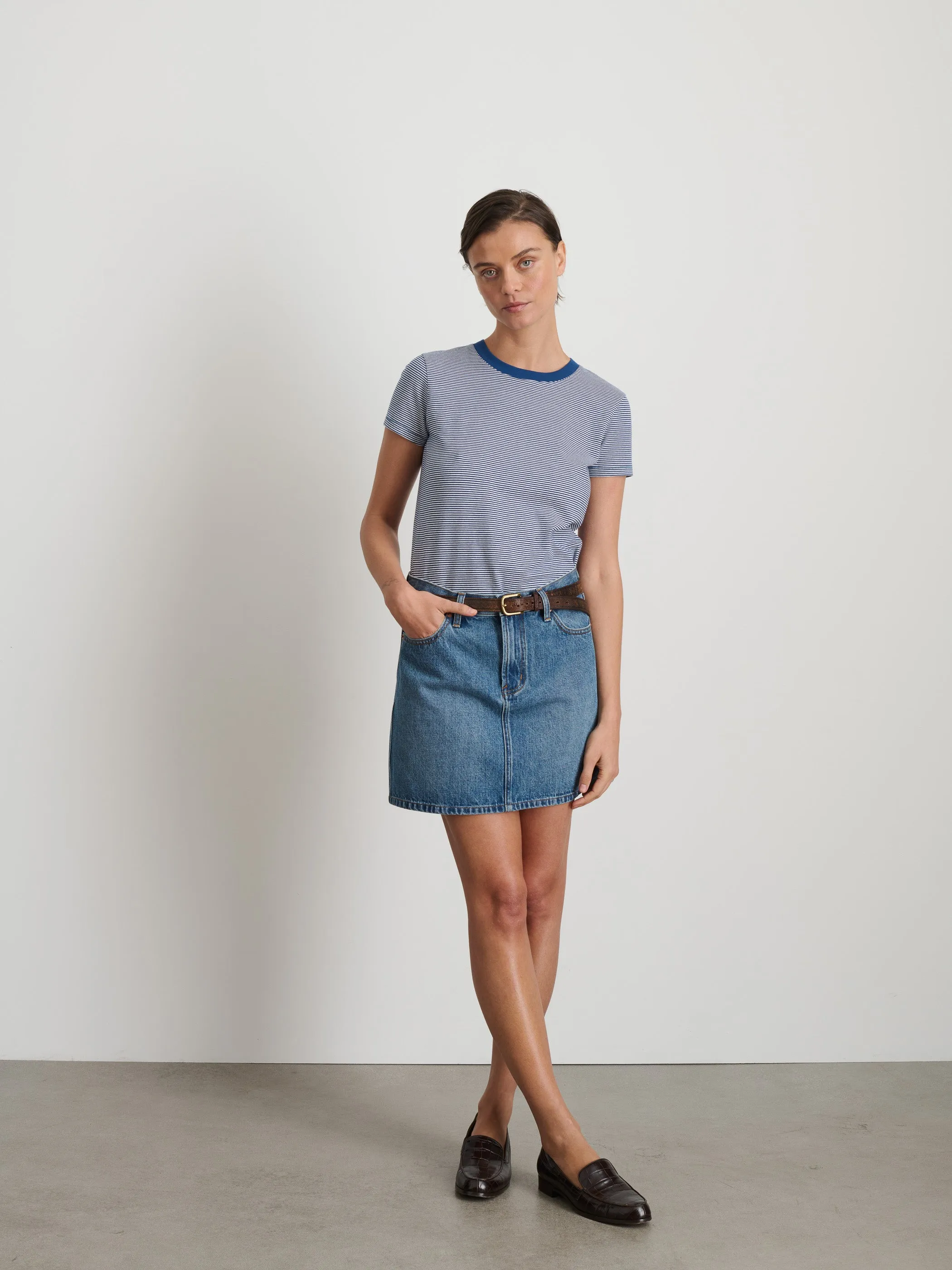 Andie Mini Skirt in Denim sold by Alex Mill product image thumbnail 2